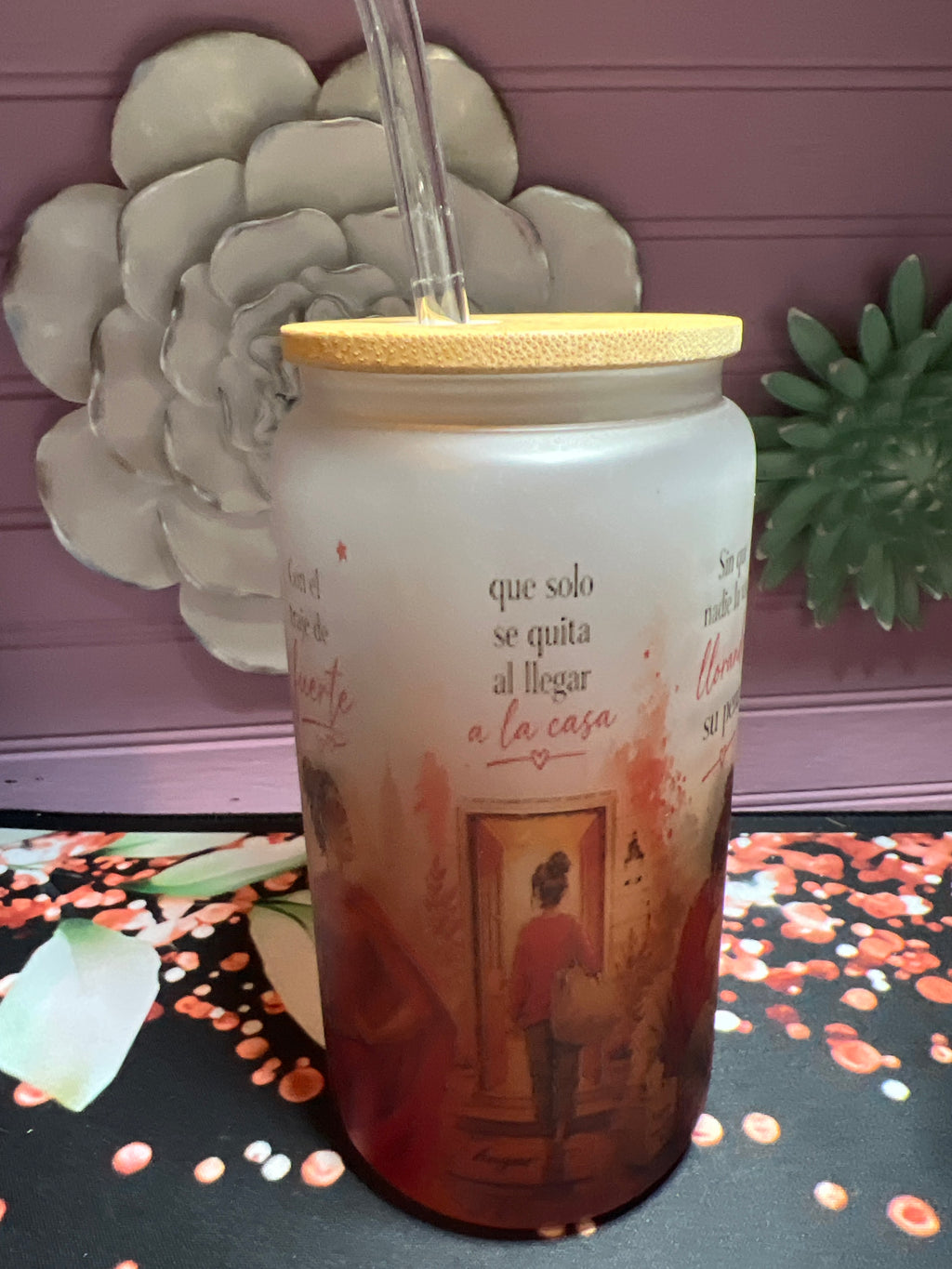 Frosted glass cup 16 oz