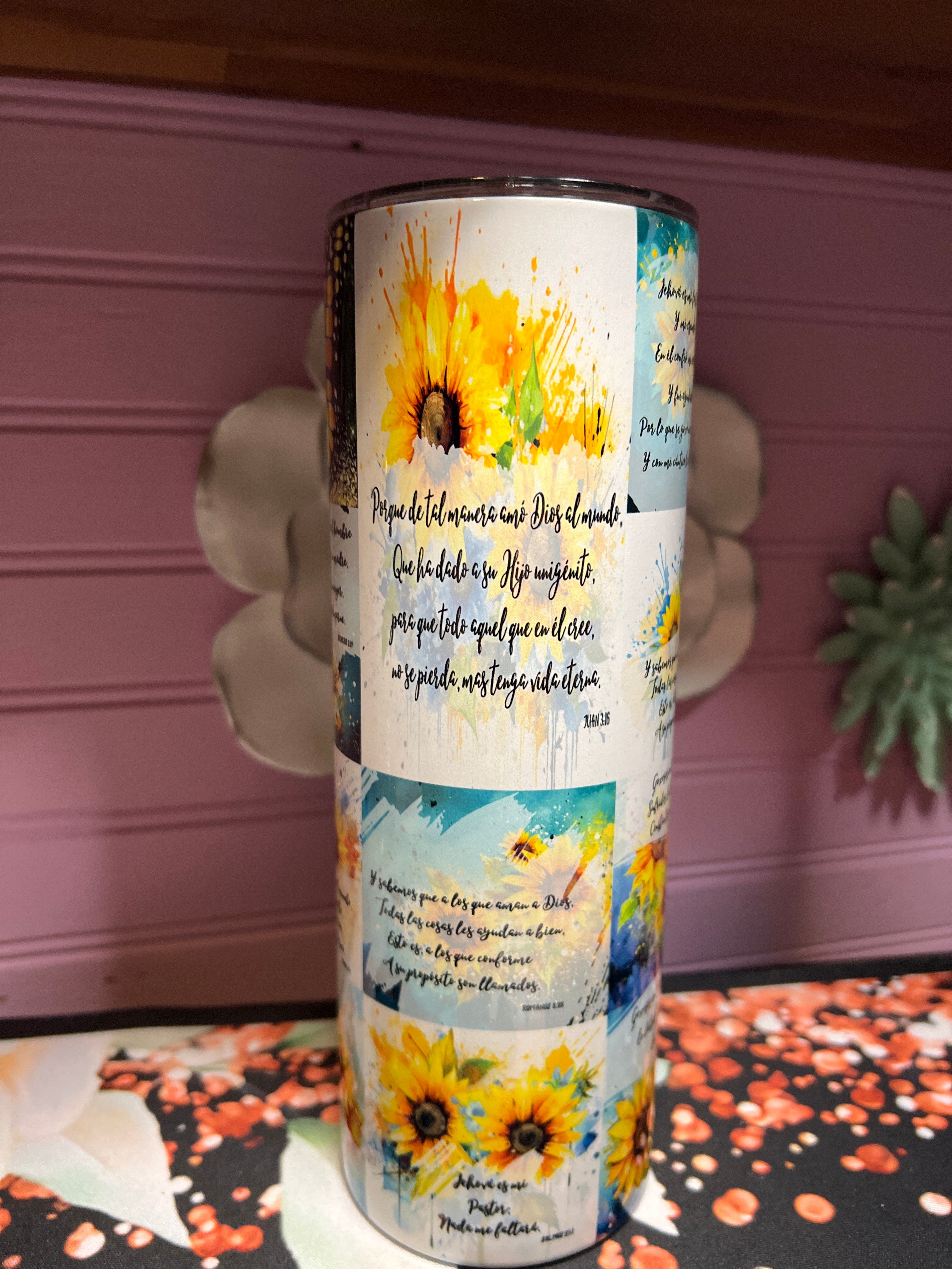 Textos bíblicos tumbler 20 oz