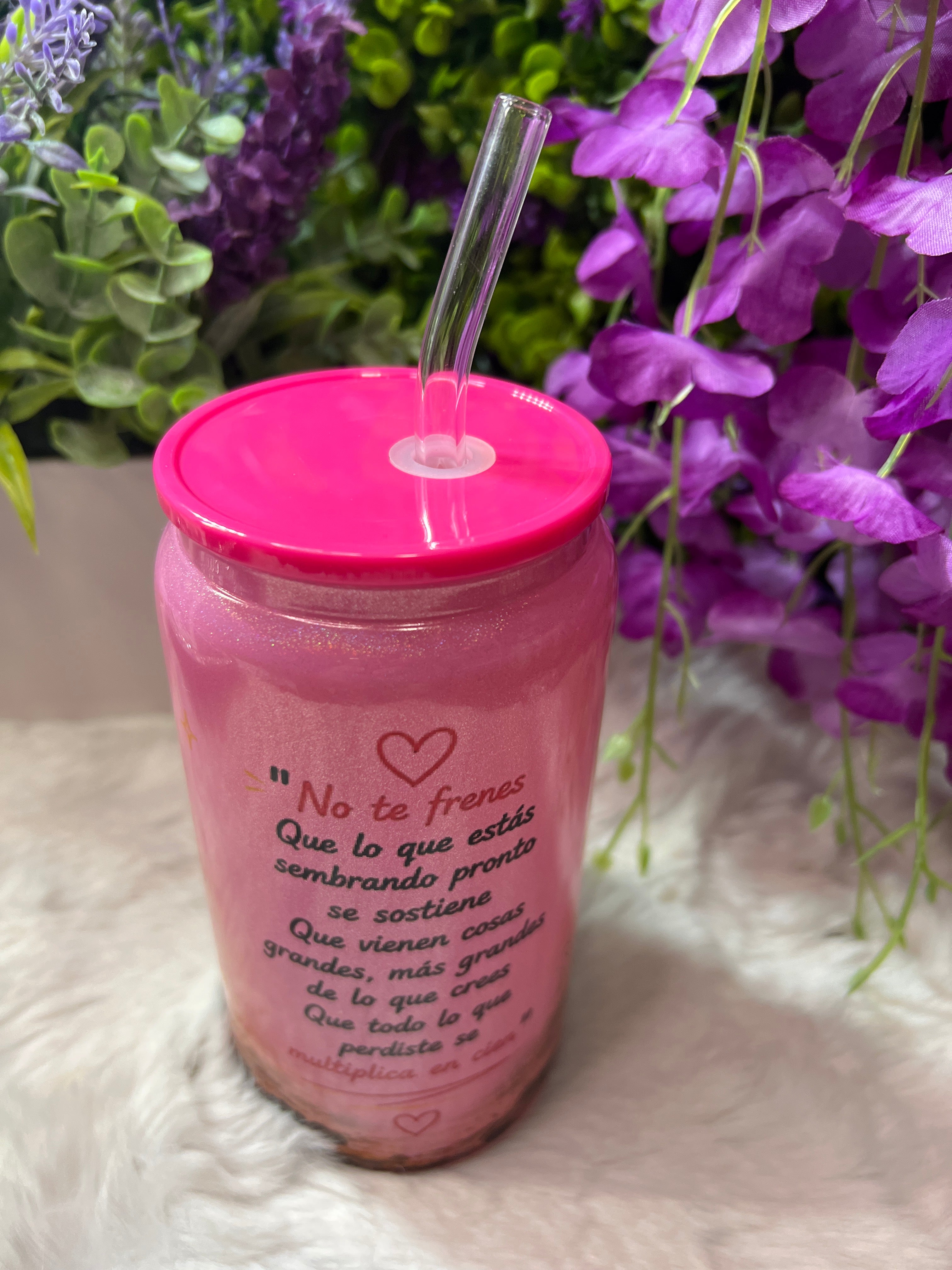 Ayer hablé con Dios glass cup 16 oz