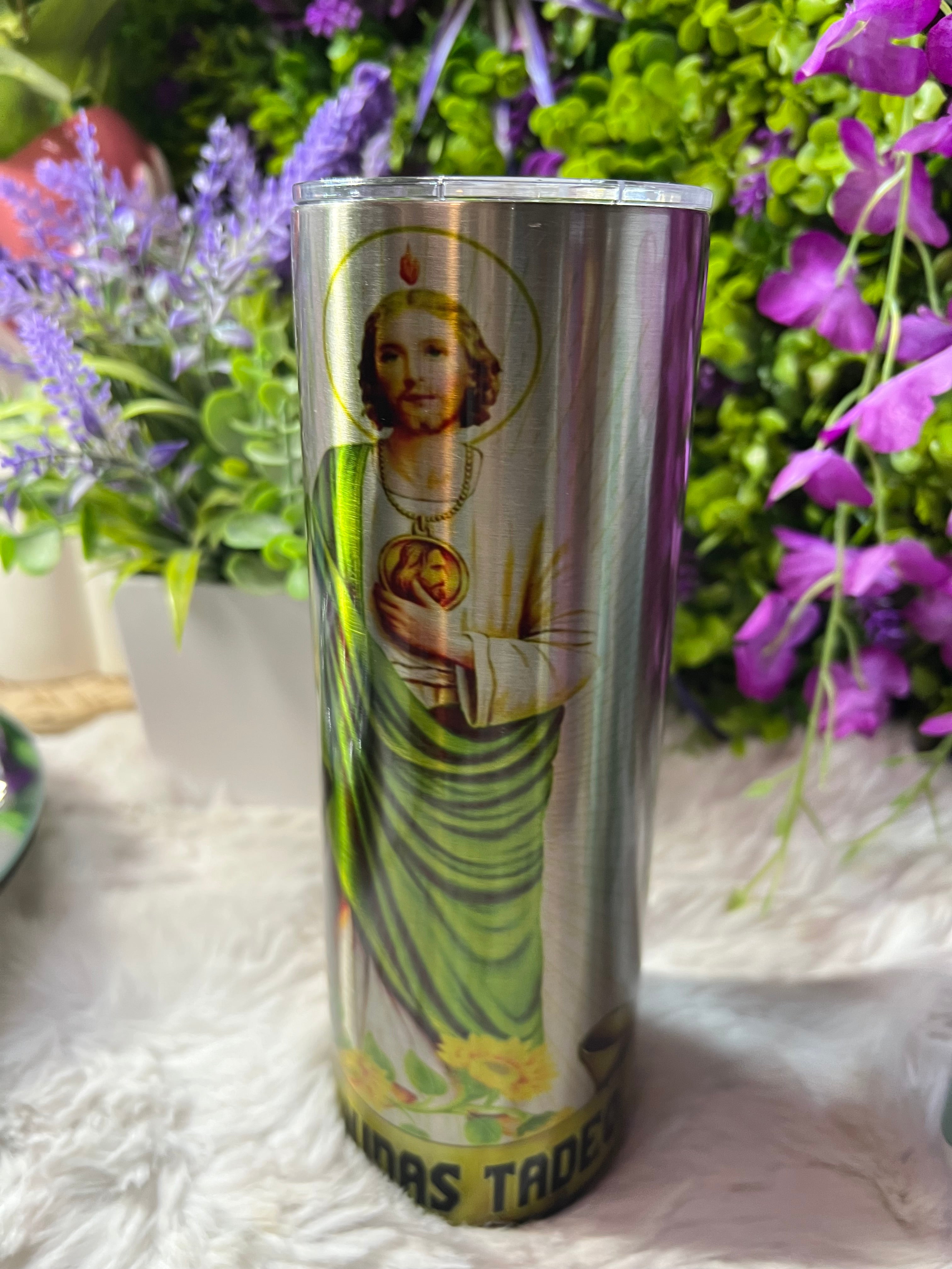 San Judas Tadeo acero inoxidable tumbler 20 oz