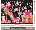 Letrero de tela Feliz cumpleaños 70.8x43.3 inch
