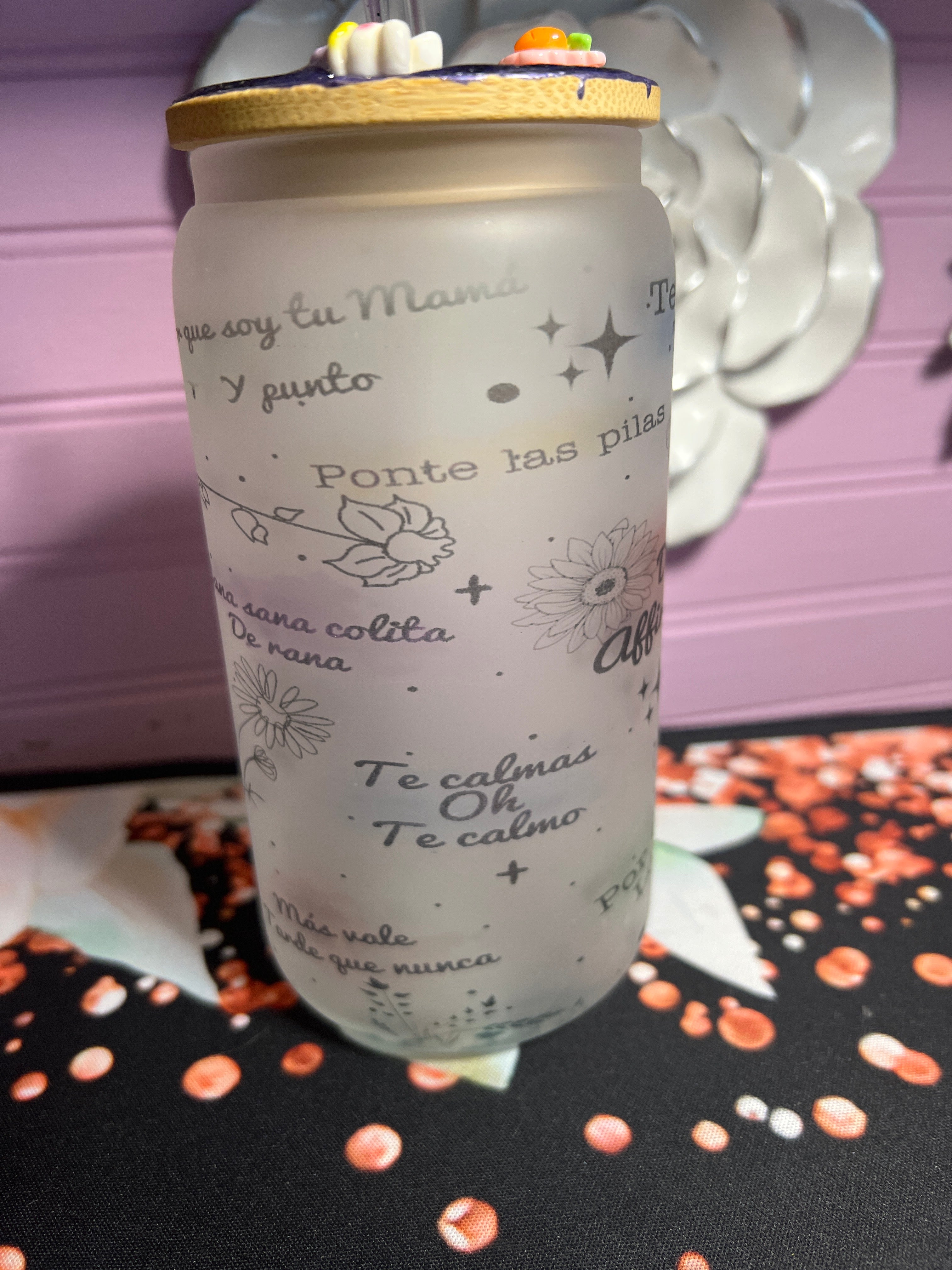 Frosted glass cup 16 oz
