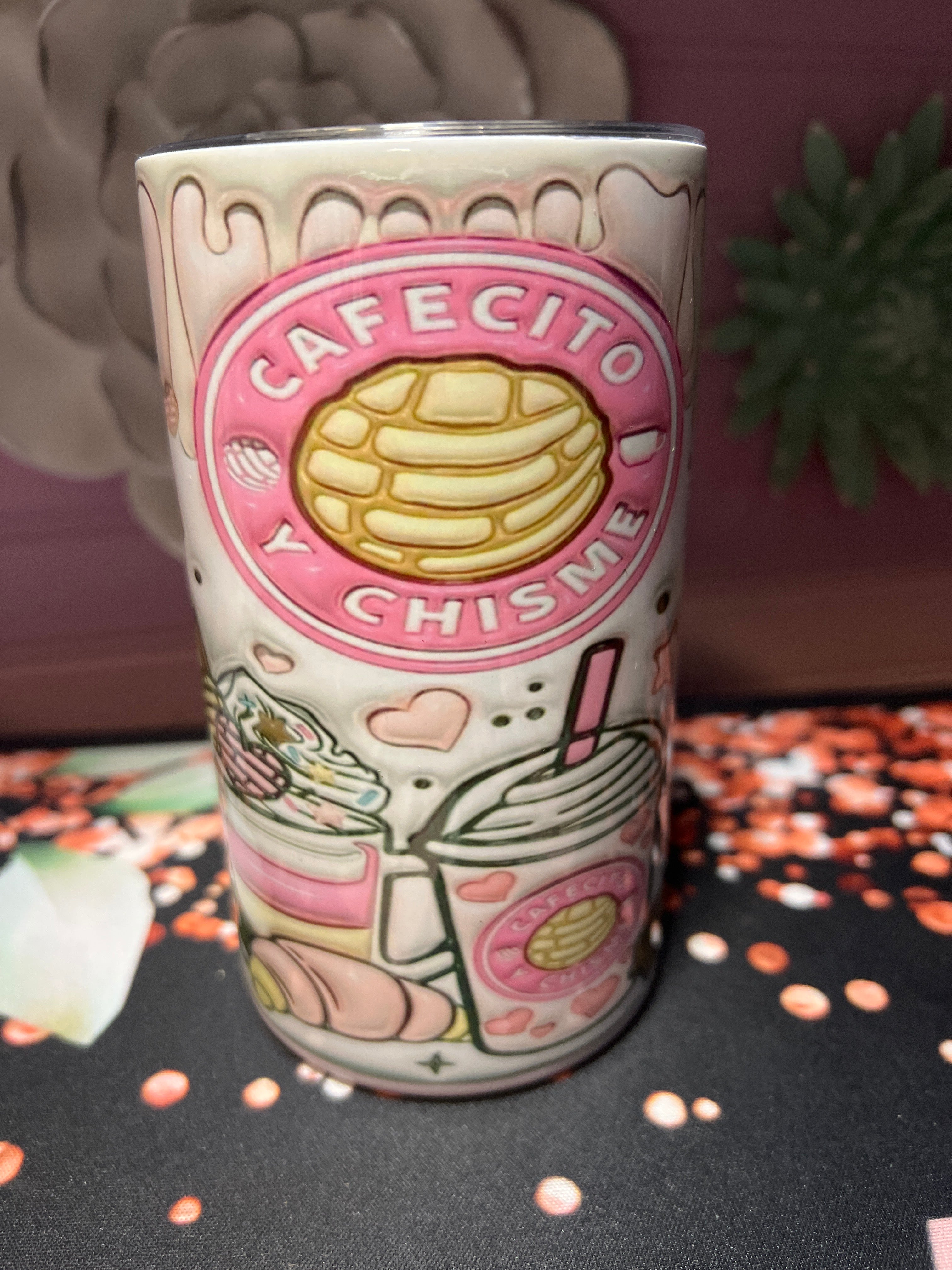 Cafecito y chisme taza 14 oz