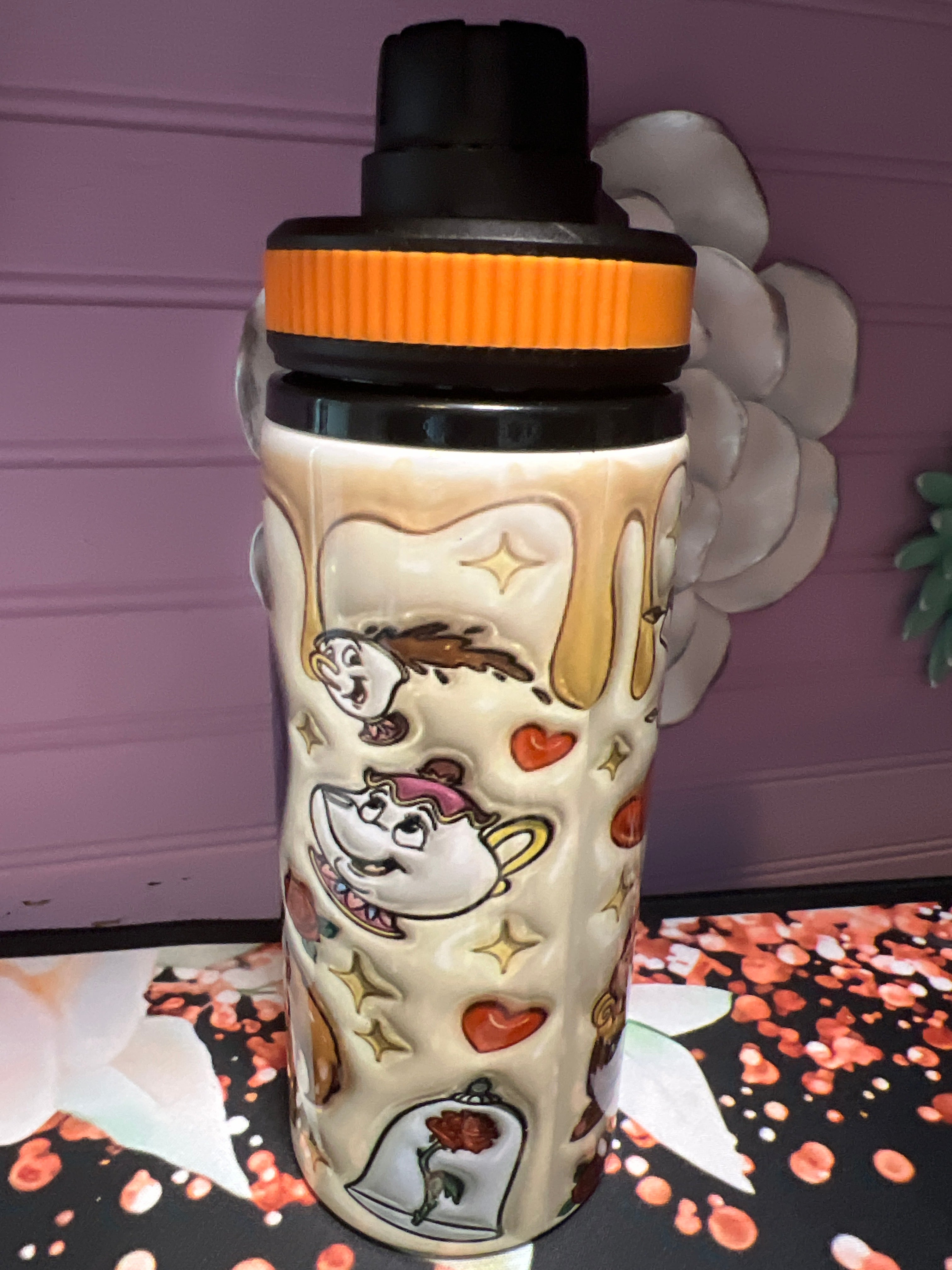3D Bella y la bestia tumbler 20oz