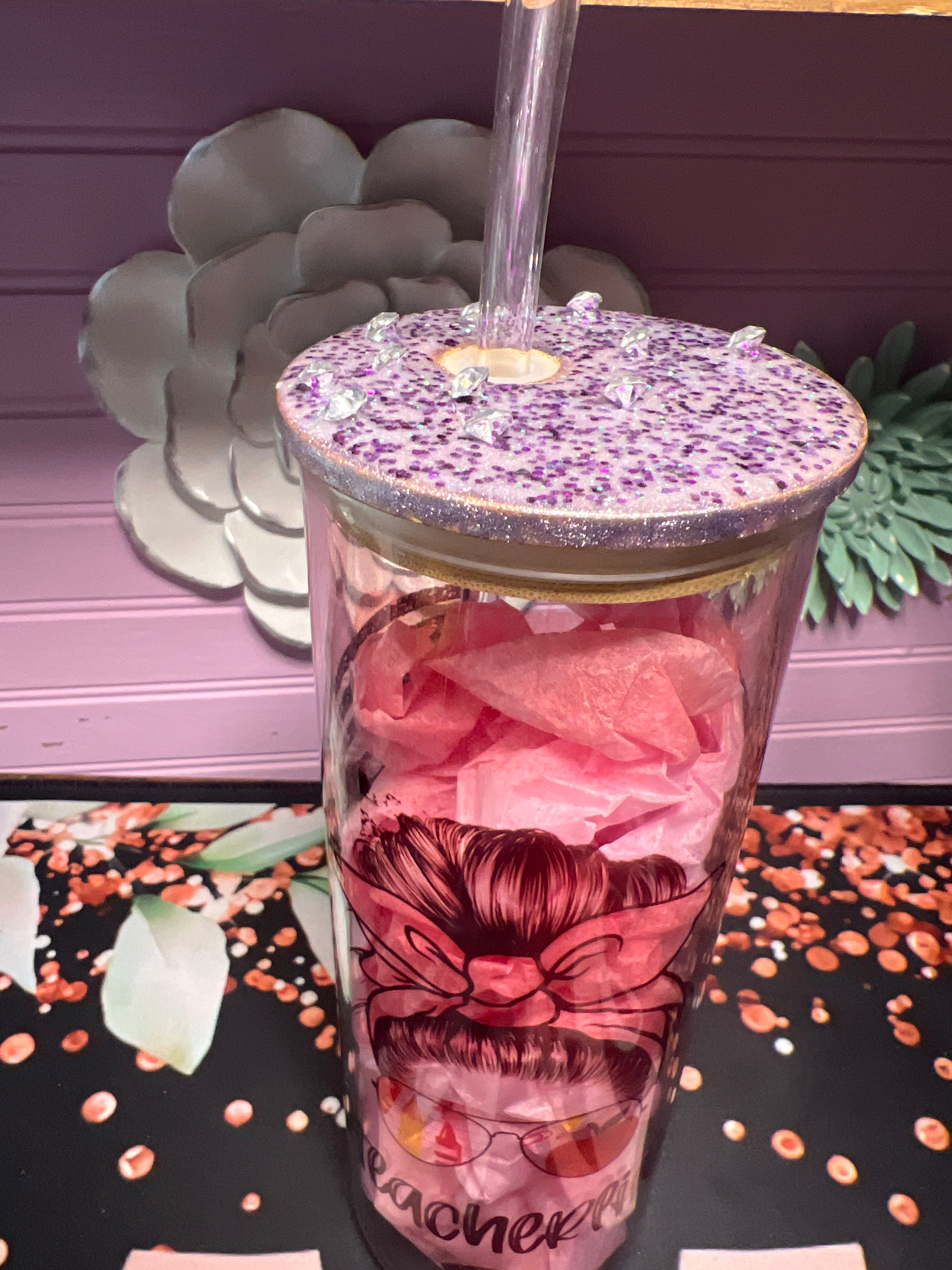 Teacher Life glass cup 20 oz
