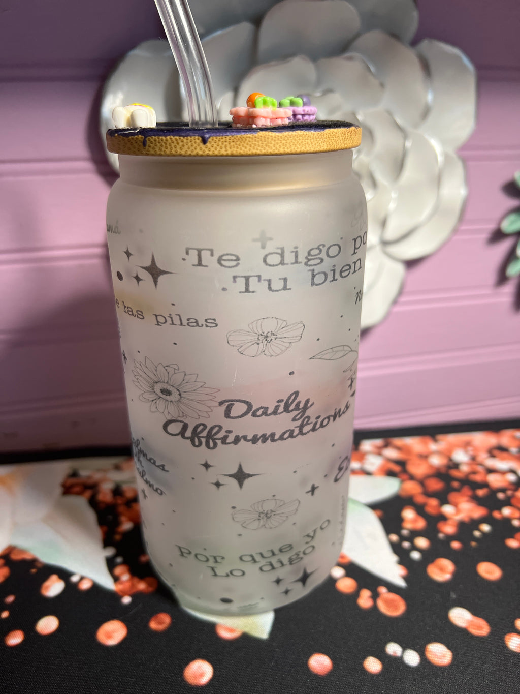 Frosted glass cup 16 oz