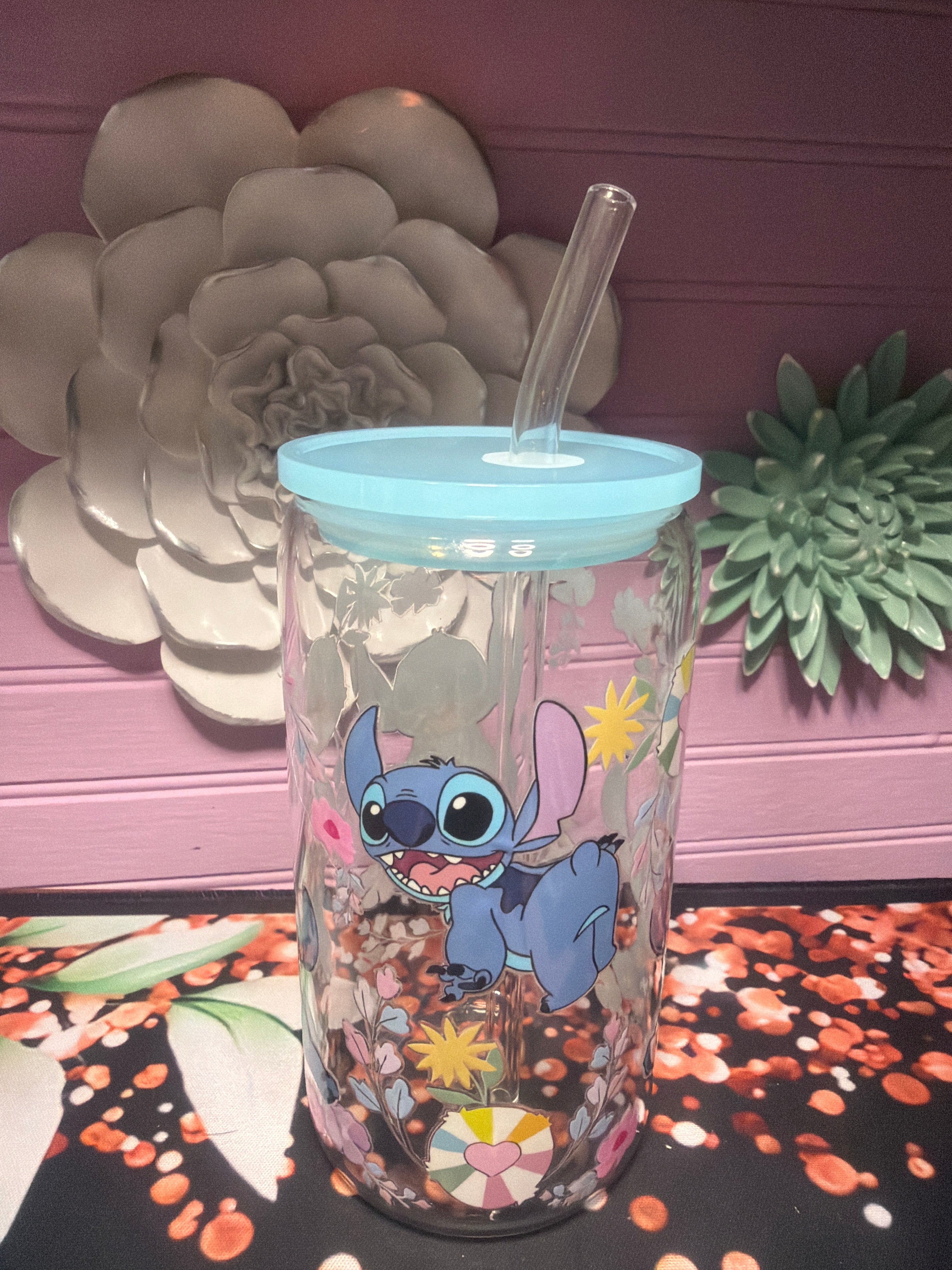 Stitches stickers UV-DTF glass cup 16 oz