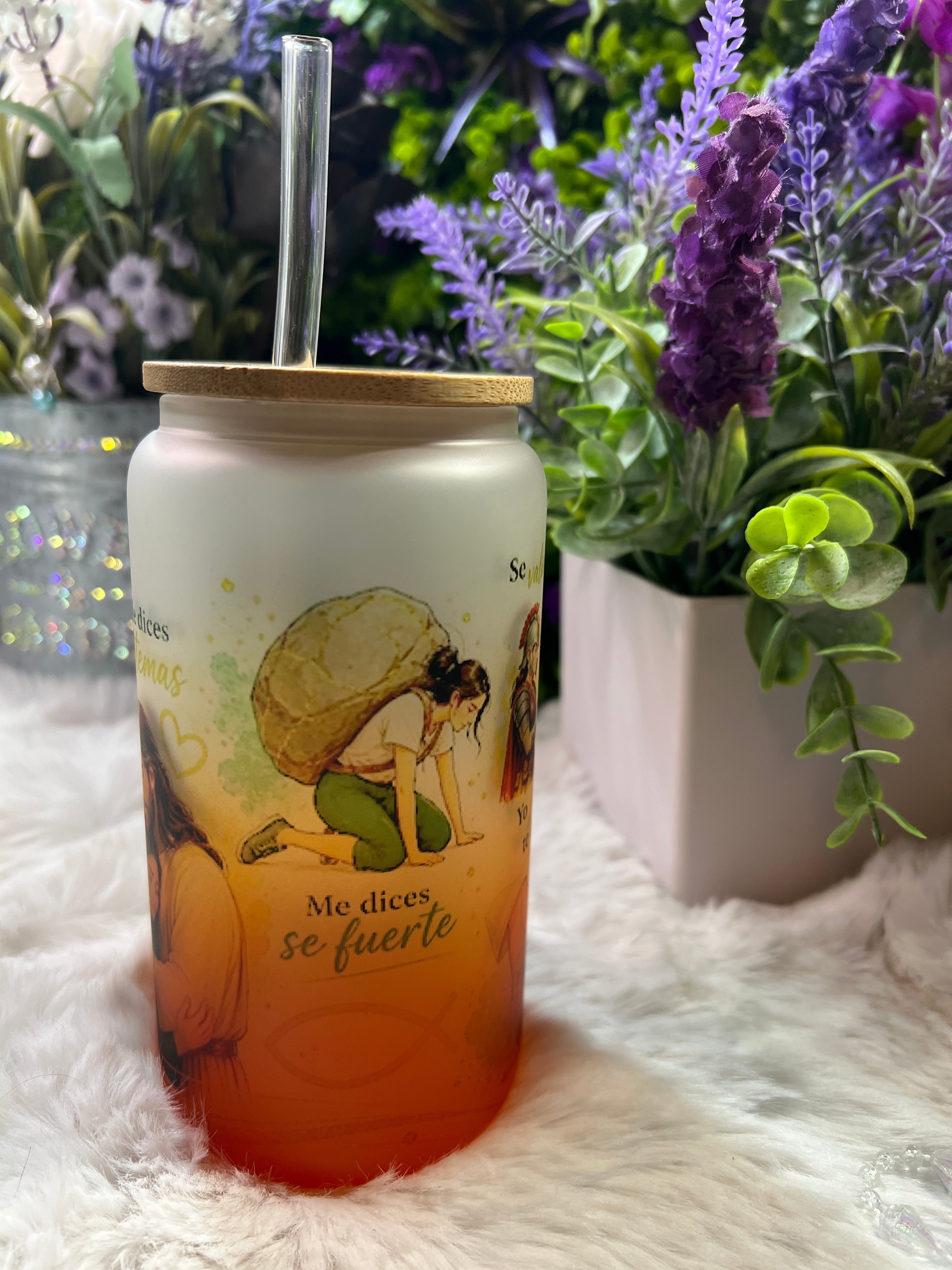 Se Fuerte frosted glass cup 16 oz