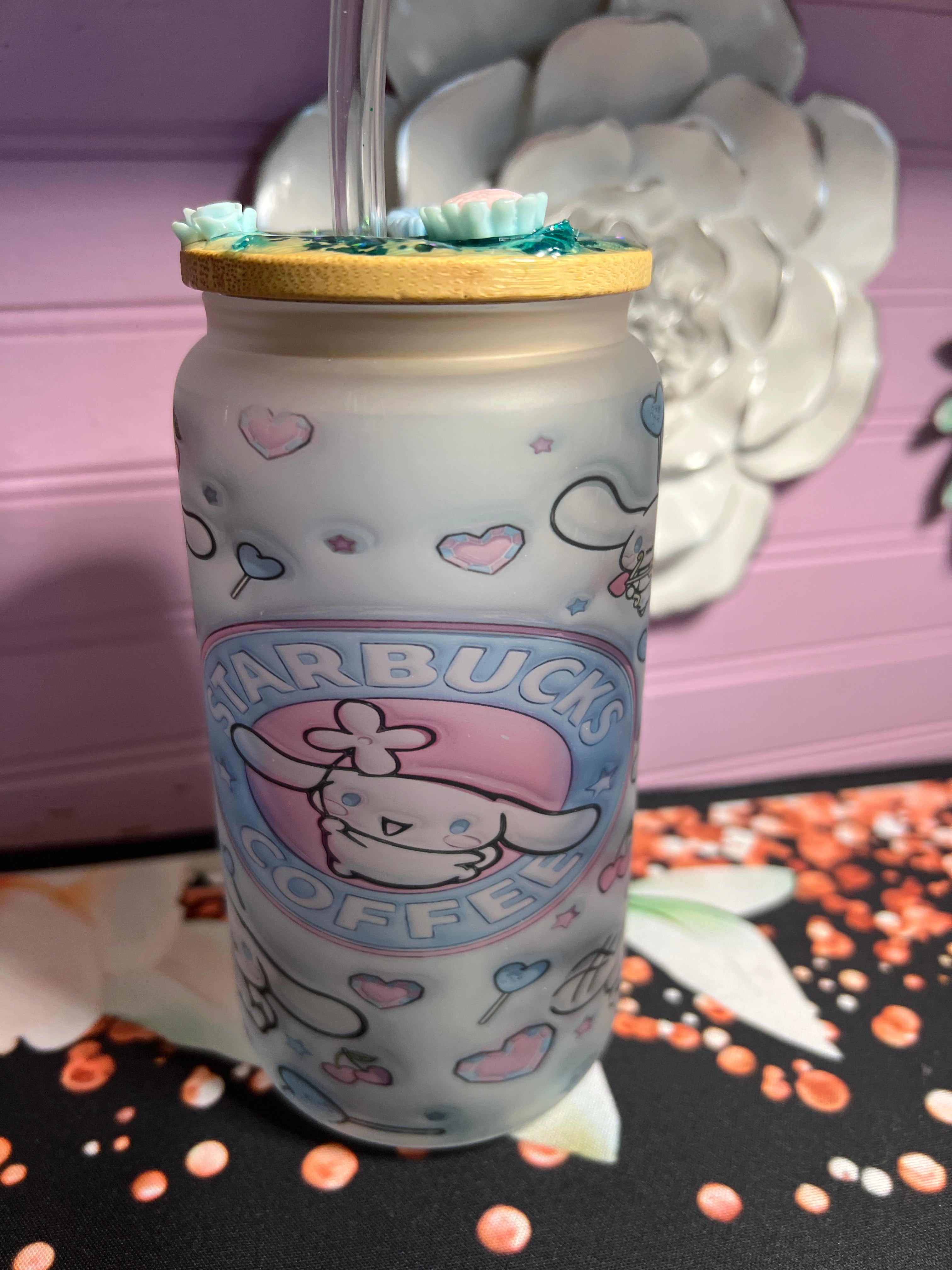 Frosted glass cup 16 oz