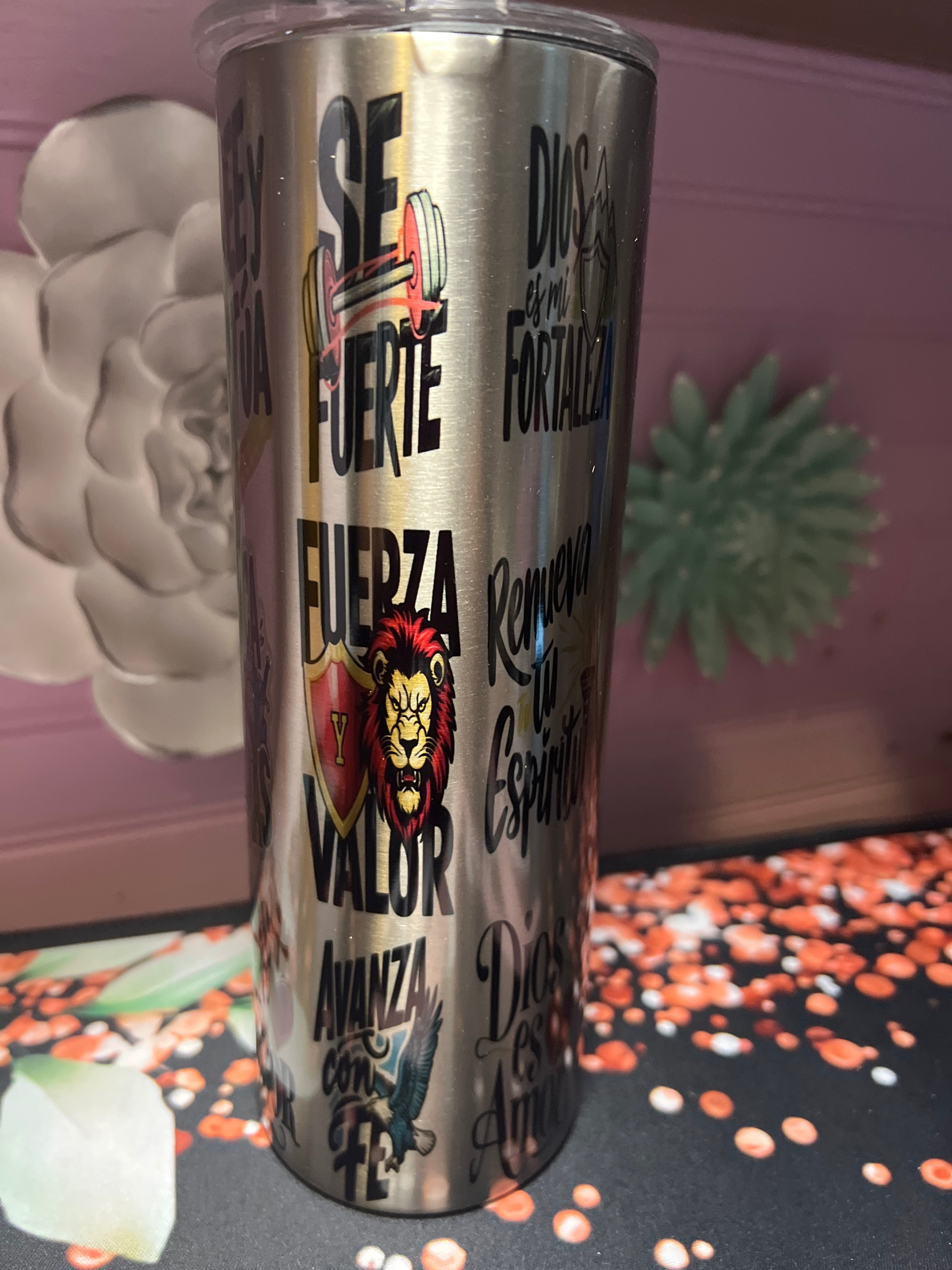 Textos bíblicos acero inoxidable tumbler 20 oz