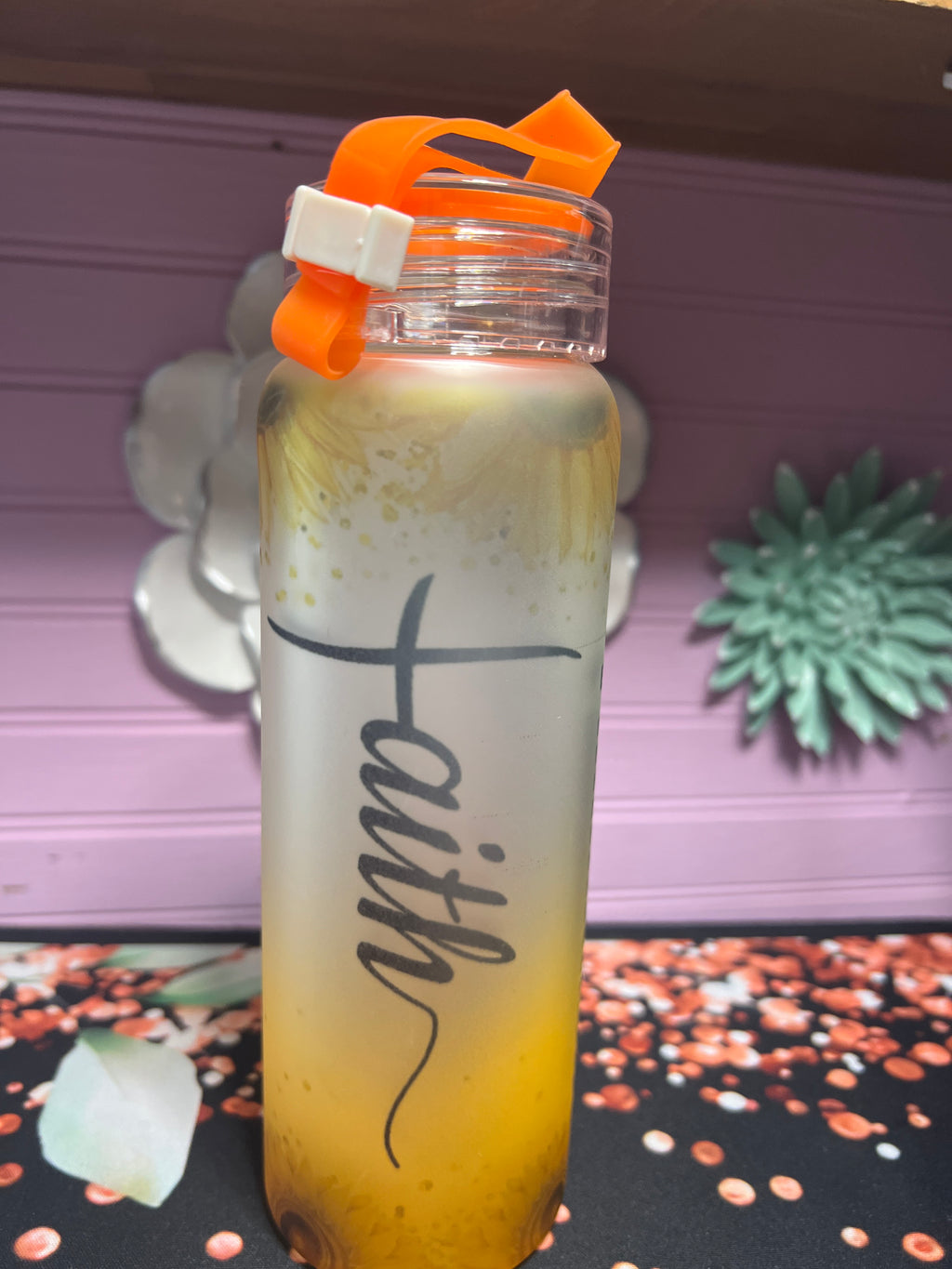 Textos bíblicos en inglés frosted glass cup 17 oz