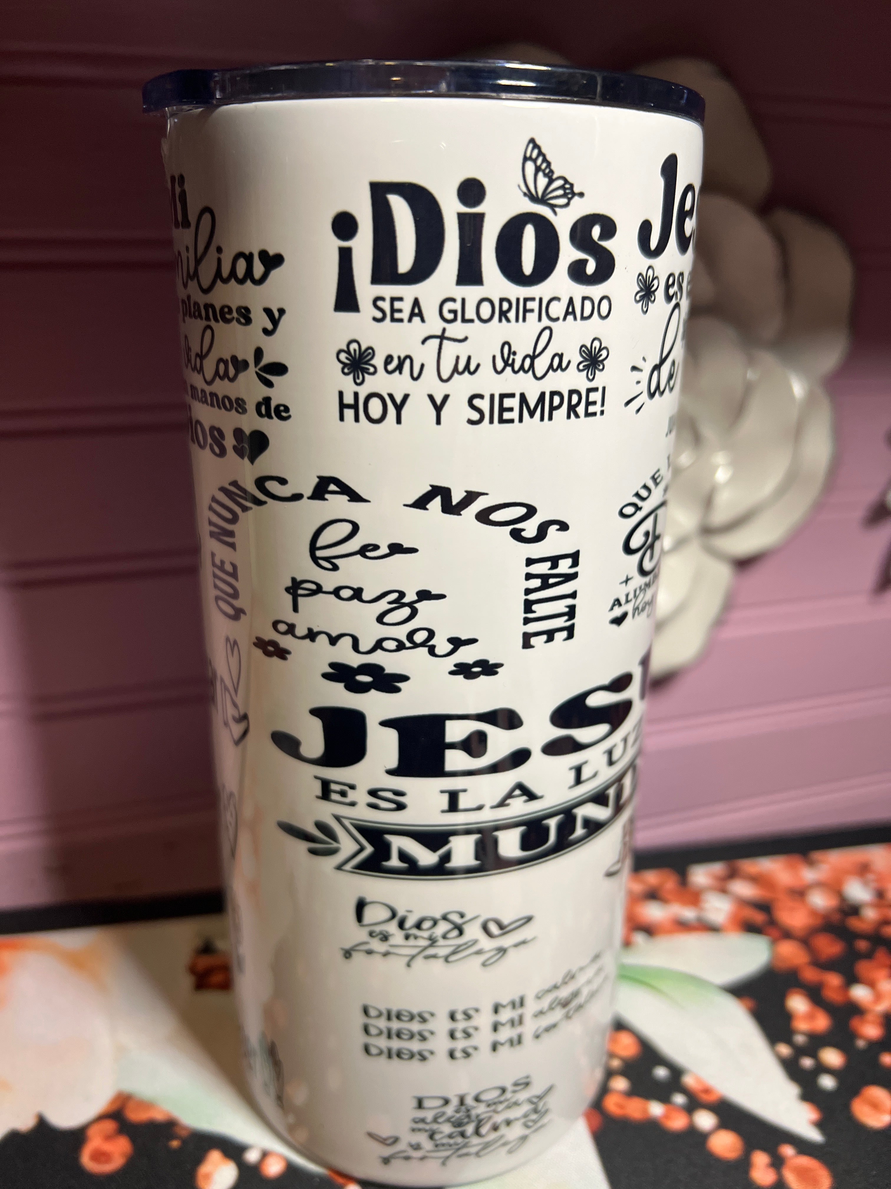 Textos bíblicos tumbler 22 oz