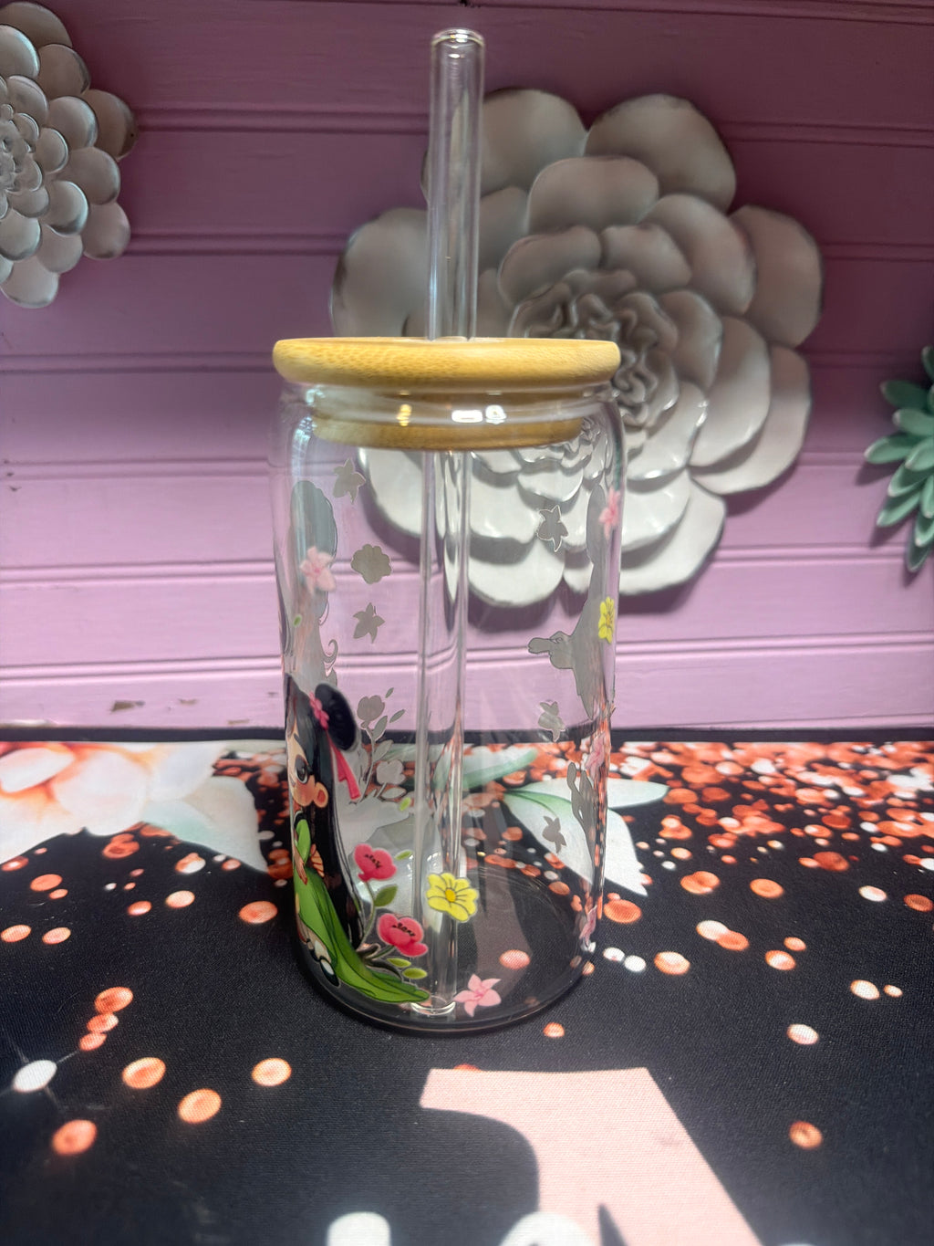 Mulan stickers UV-DTF glass cup 16 oz