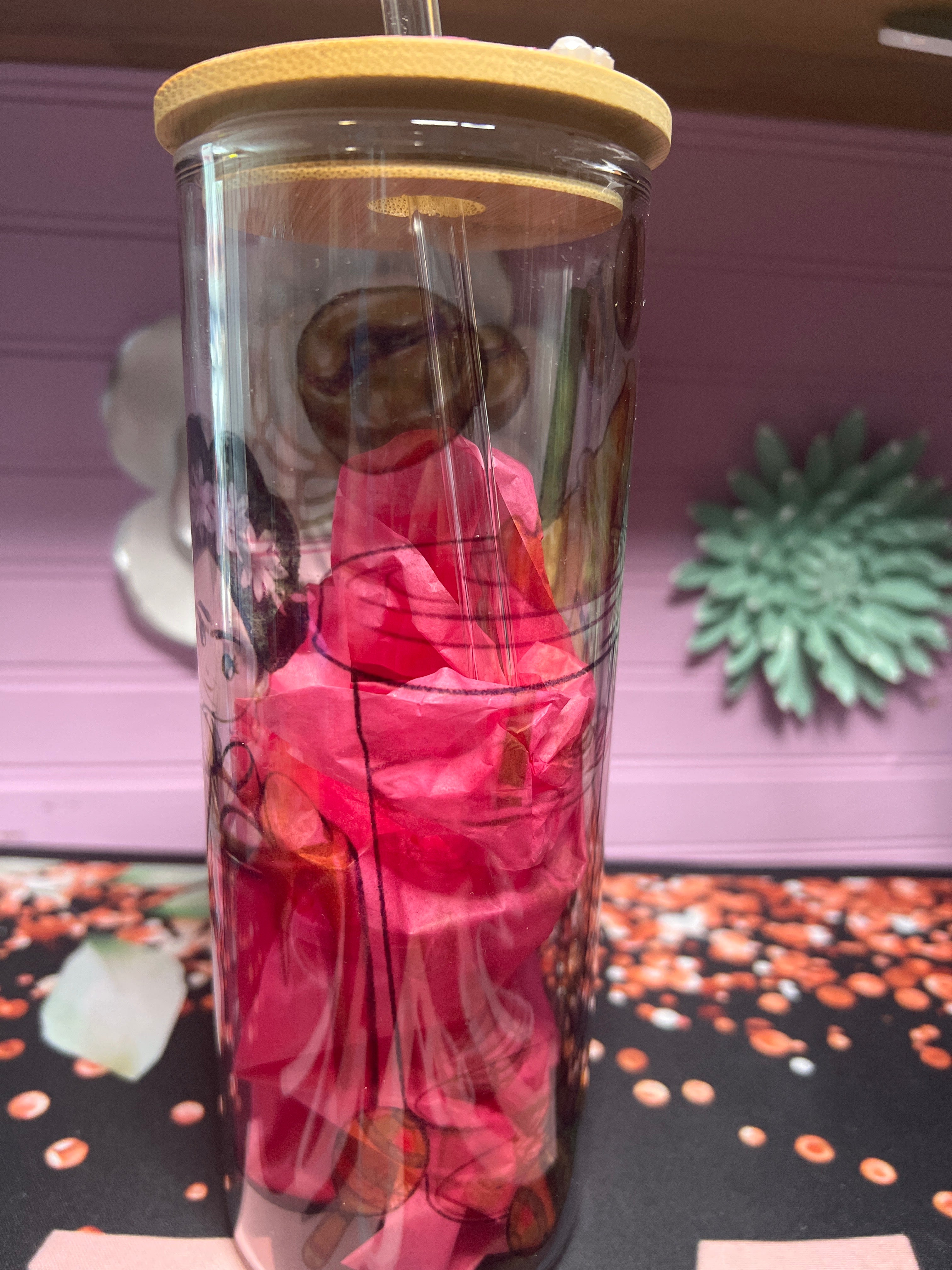 Frida Kahlo glass cup 20 oz