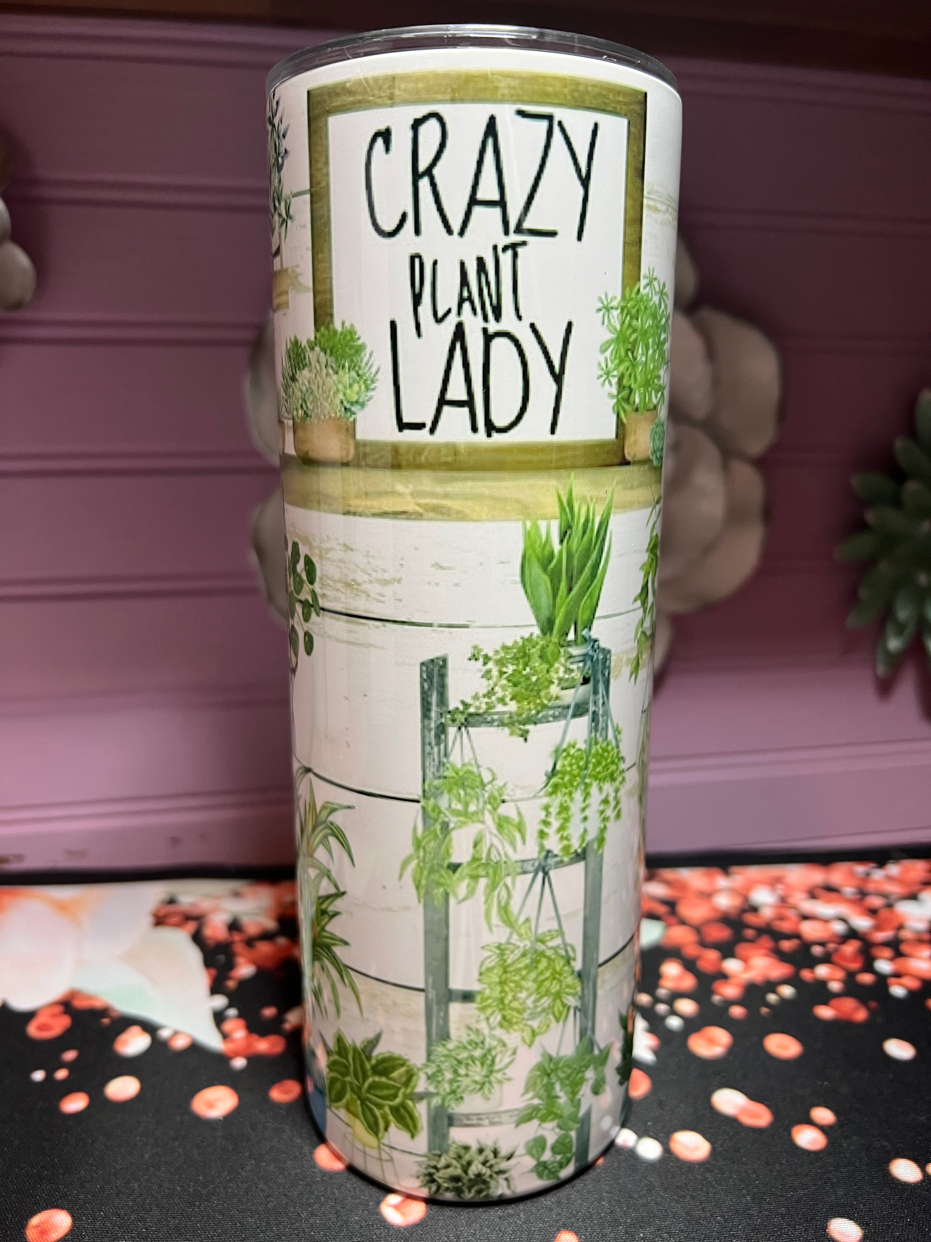 Tumbler 20 oz. Grazy plant lady tumbler