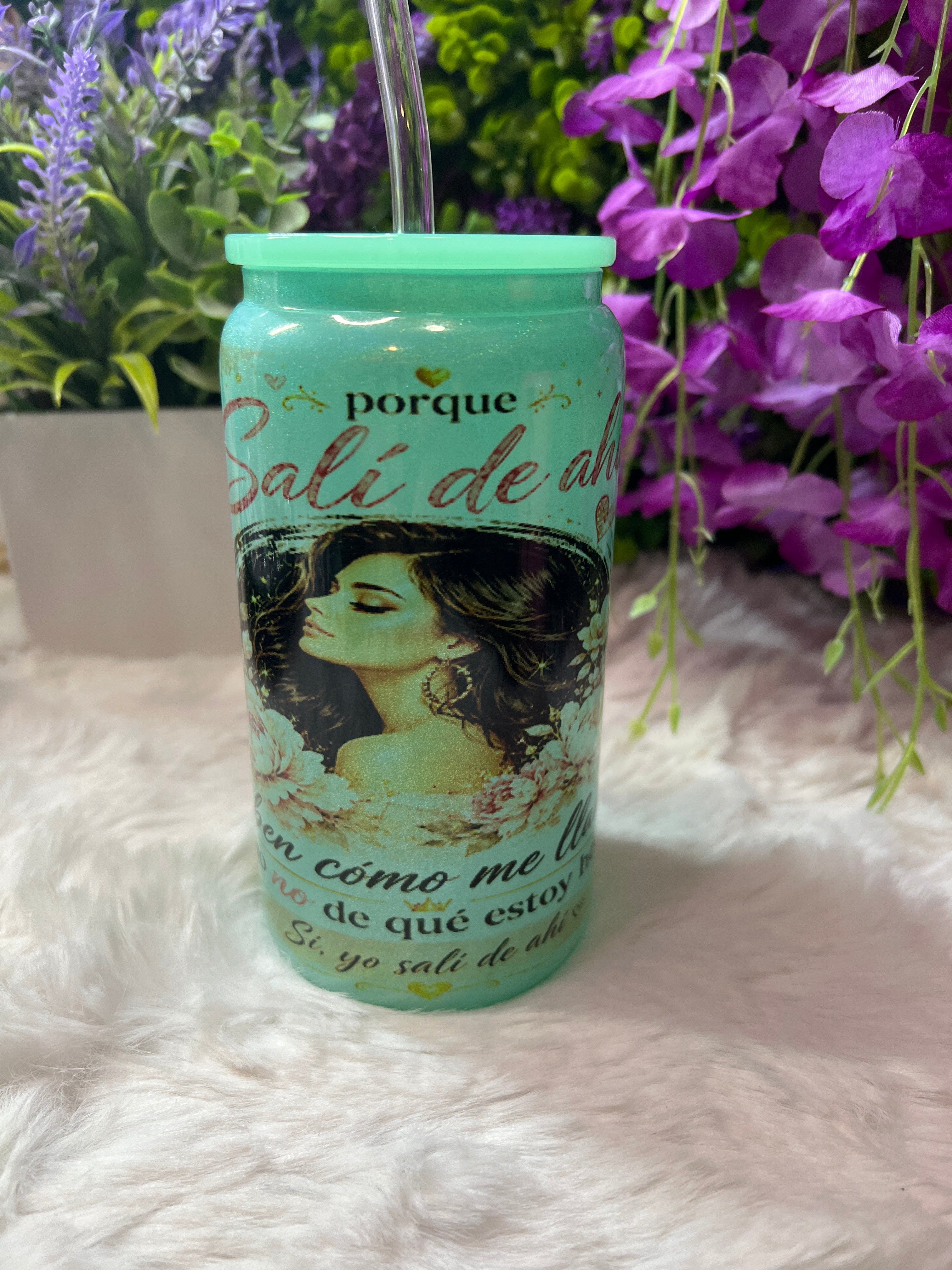 Salí de ahí glass cup 16 oz