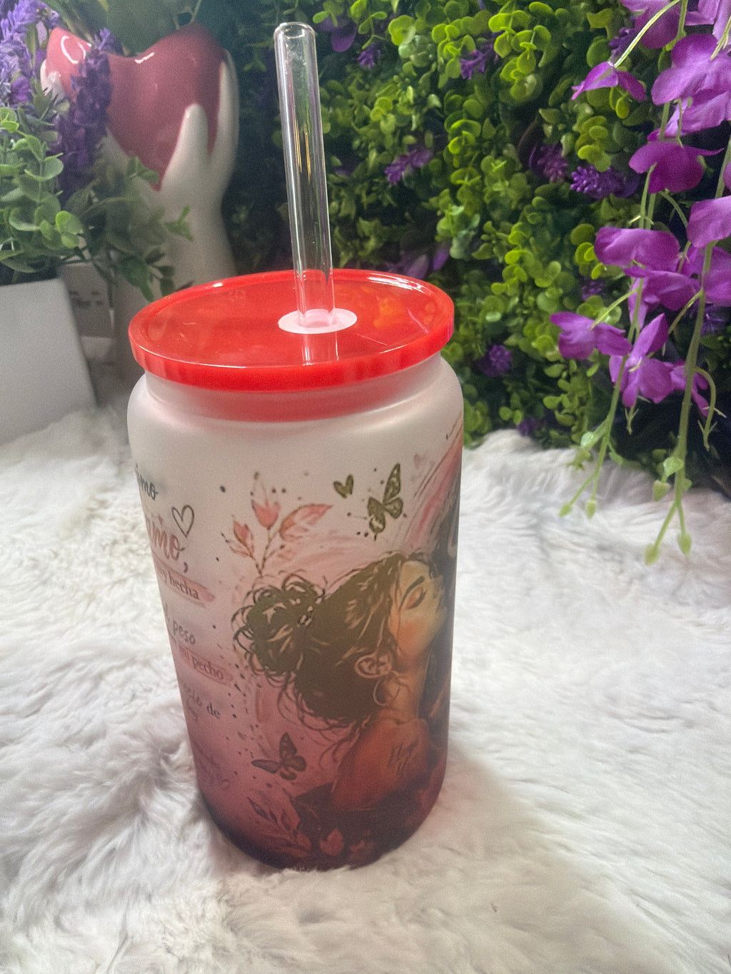 Salí de ahí Frosted glass cup 16 oz