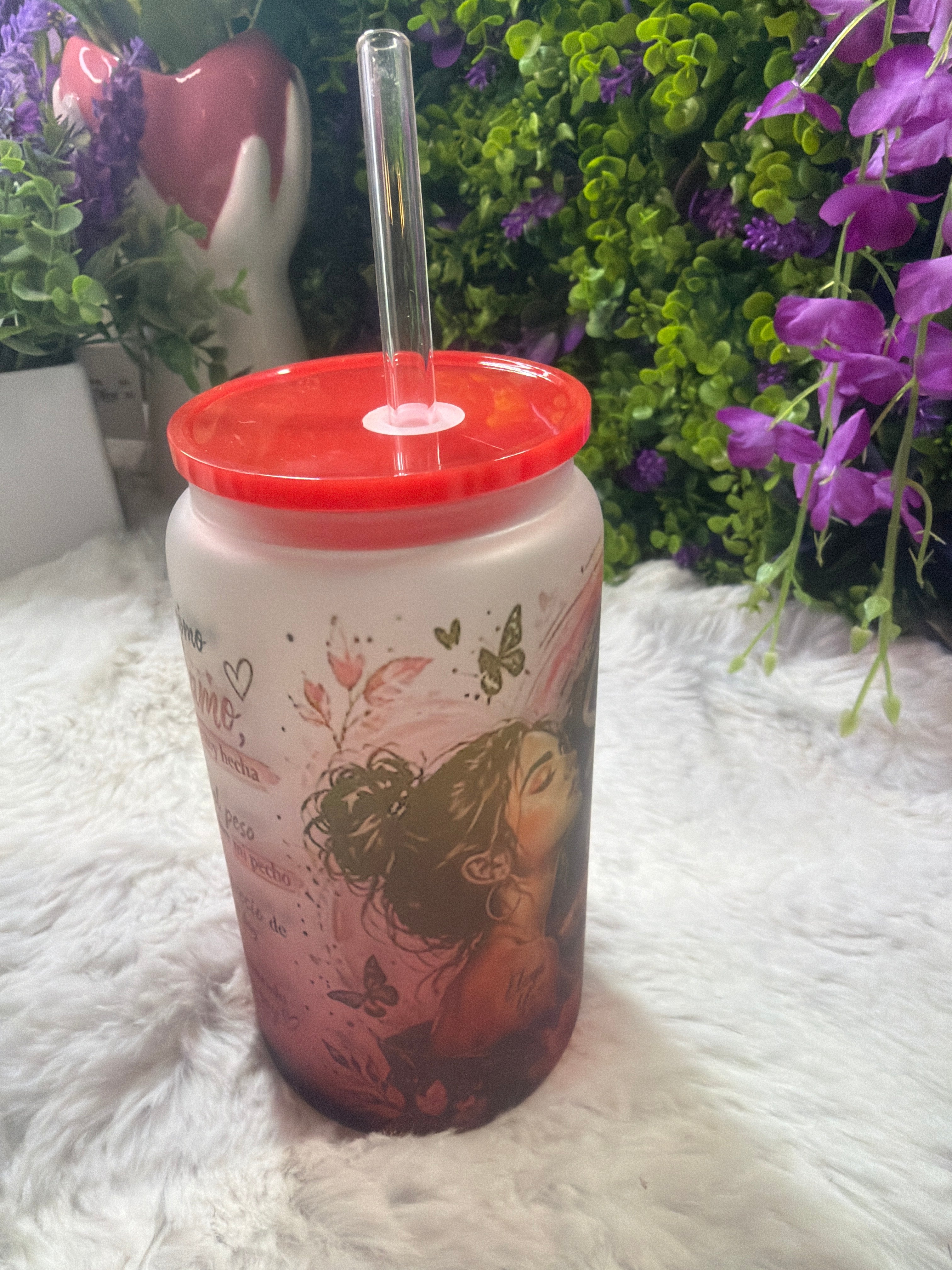 Salí de ahí Frosted glass cup 16 oz