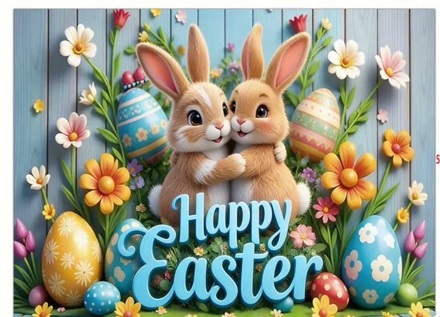 Happy Easter 82.6 x 59.06 inch letrero de tela