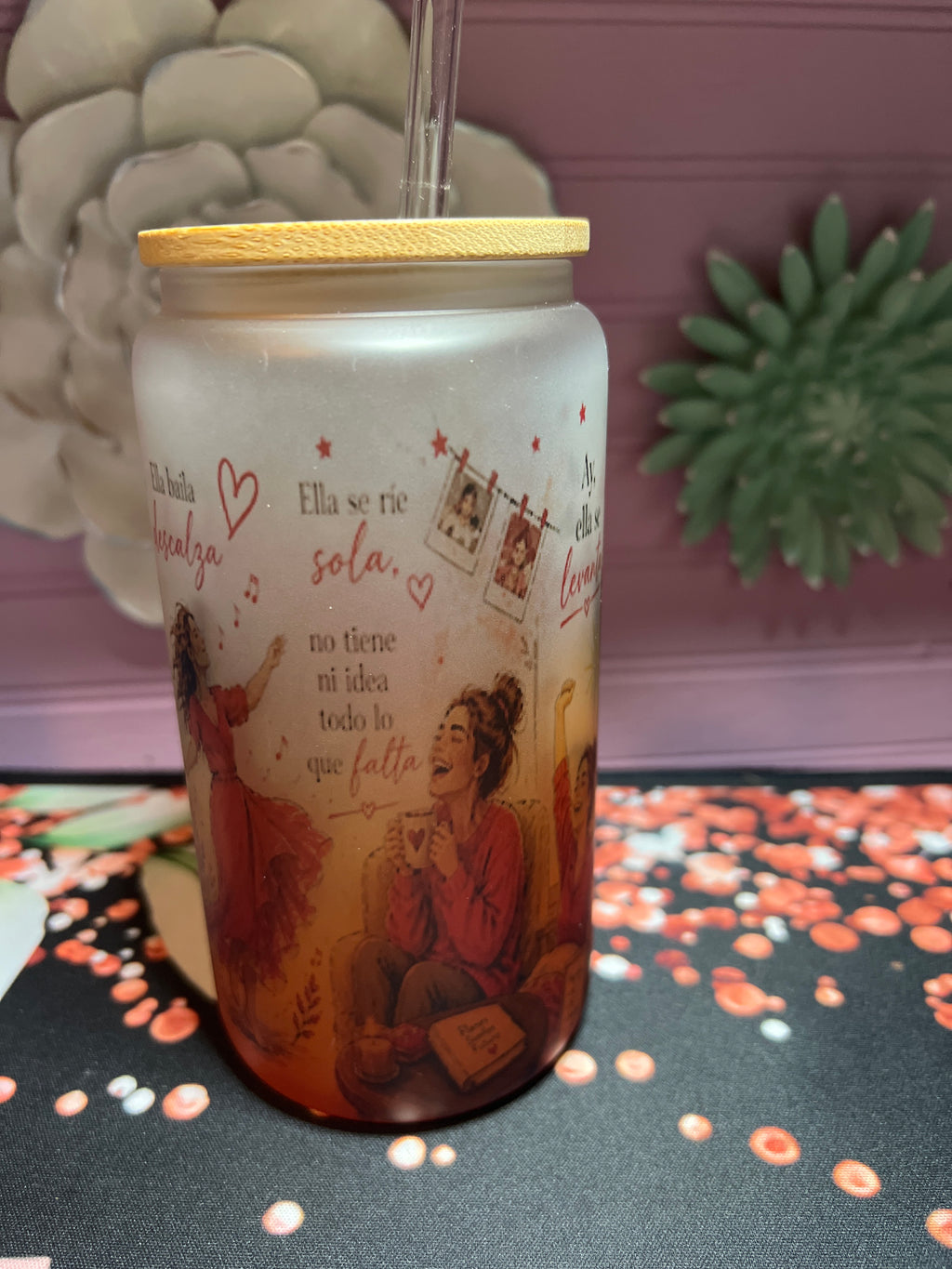 Frosted glass cup 16 oz
