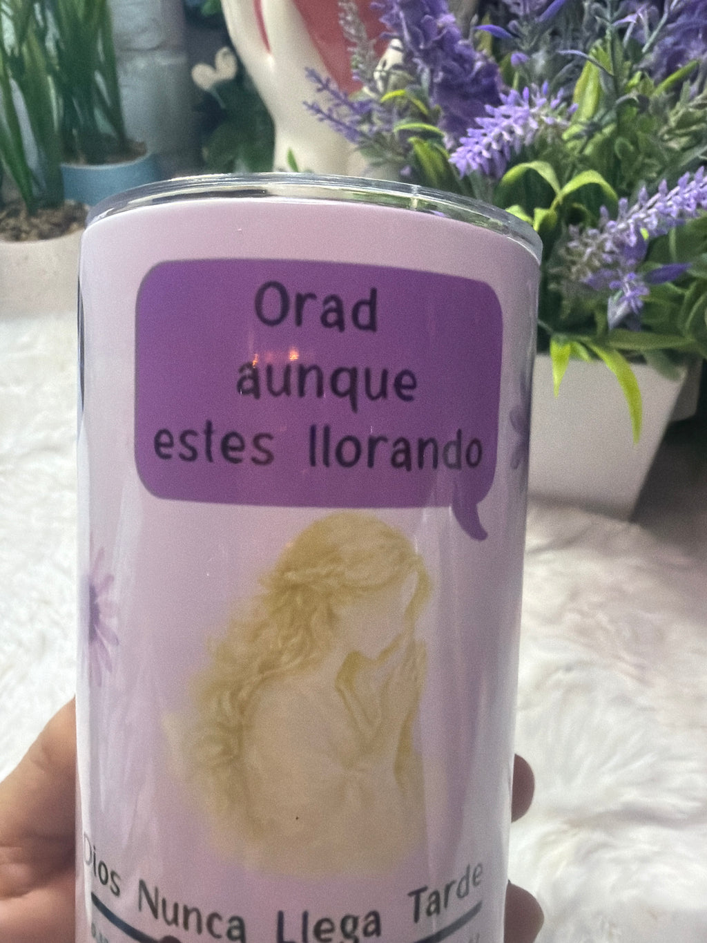 Dios Nunca llega tarde tumbler 20 oz