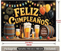Letrero de tela Feliz cumpleaños 70.8x43.3 inch