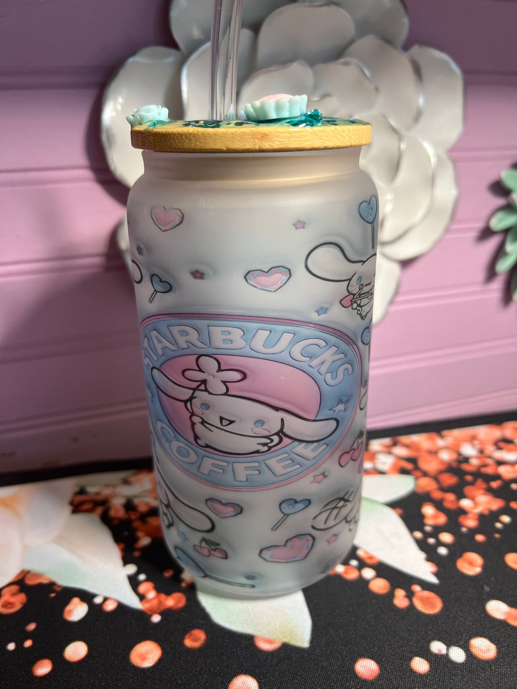 Frosted glass cup 16 oz