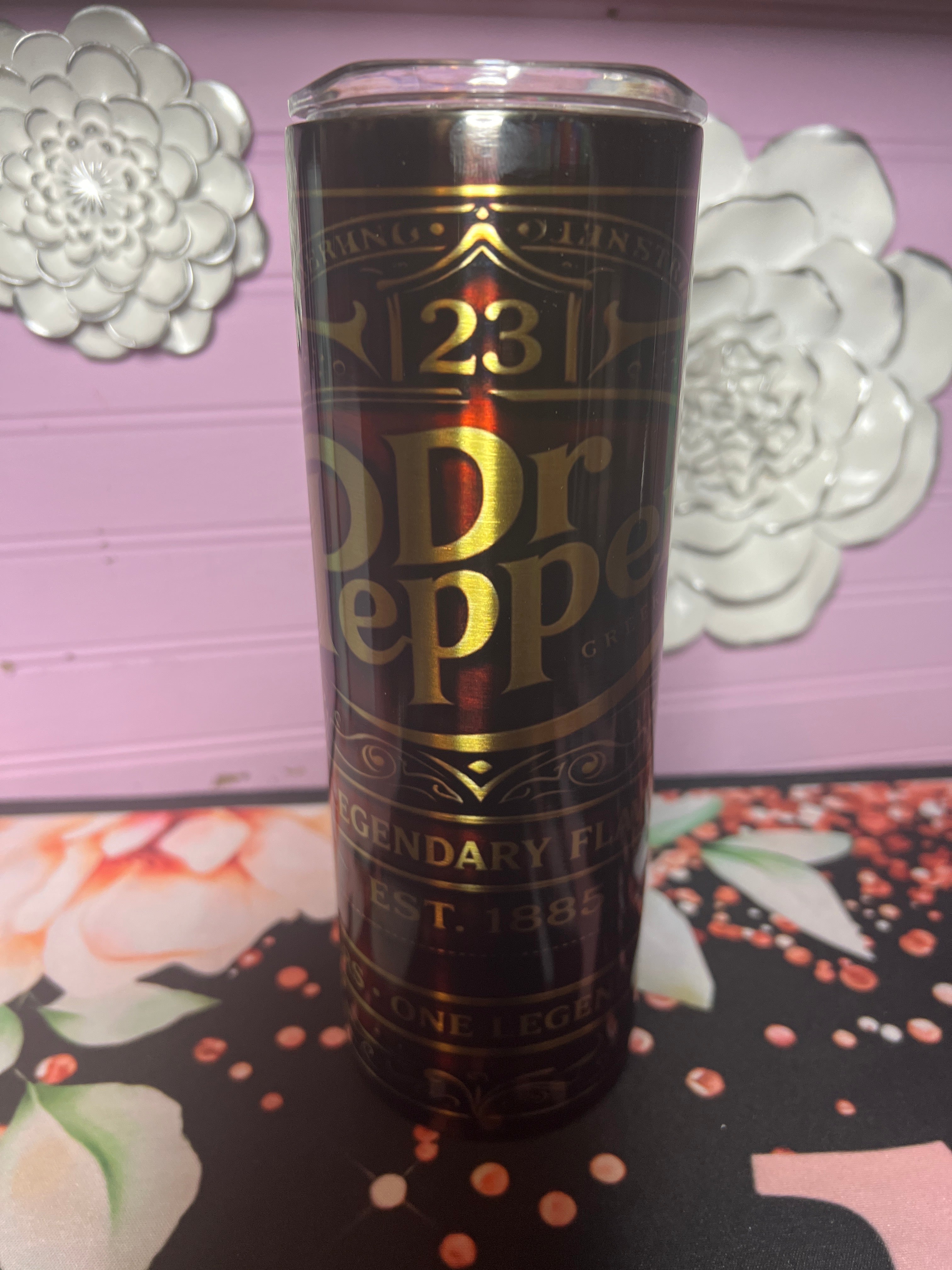 Stainless Dr Pepper tumbler 20 oz
