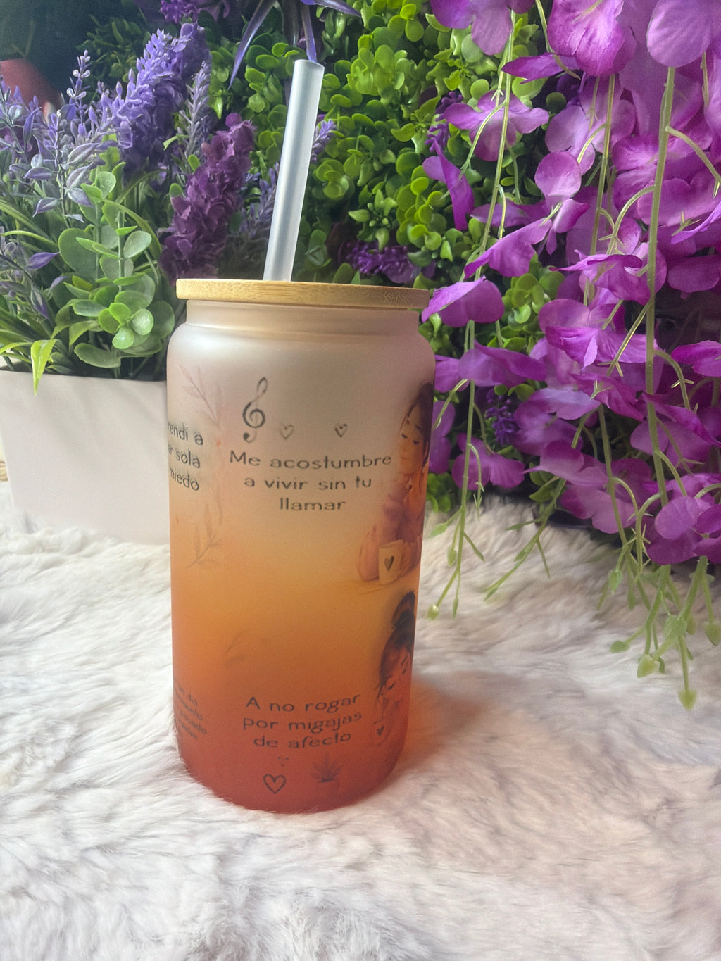 Ya te olvide frosted glass cup 16 oz