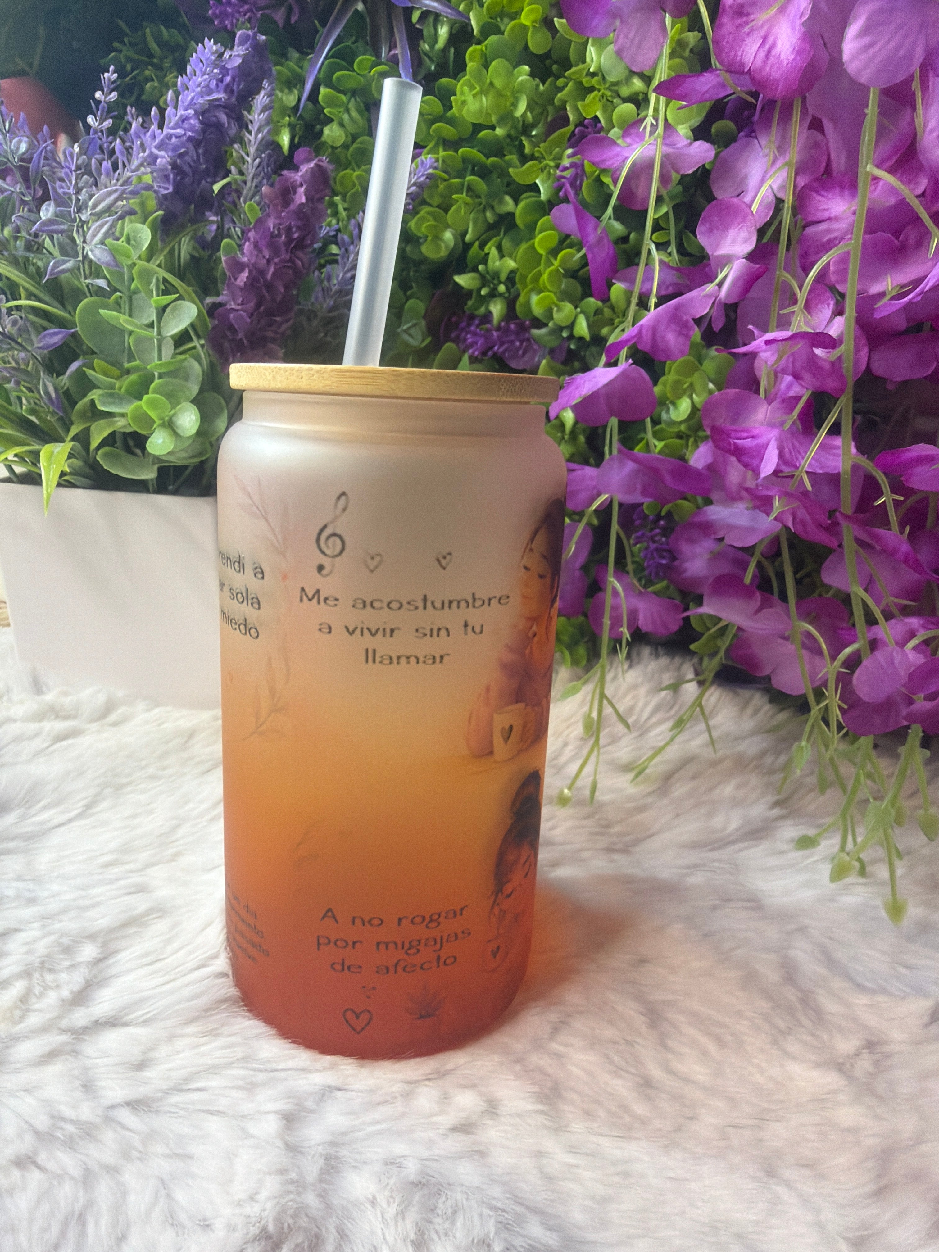 Ya te olvide frosted glass cup 16 oz