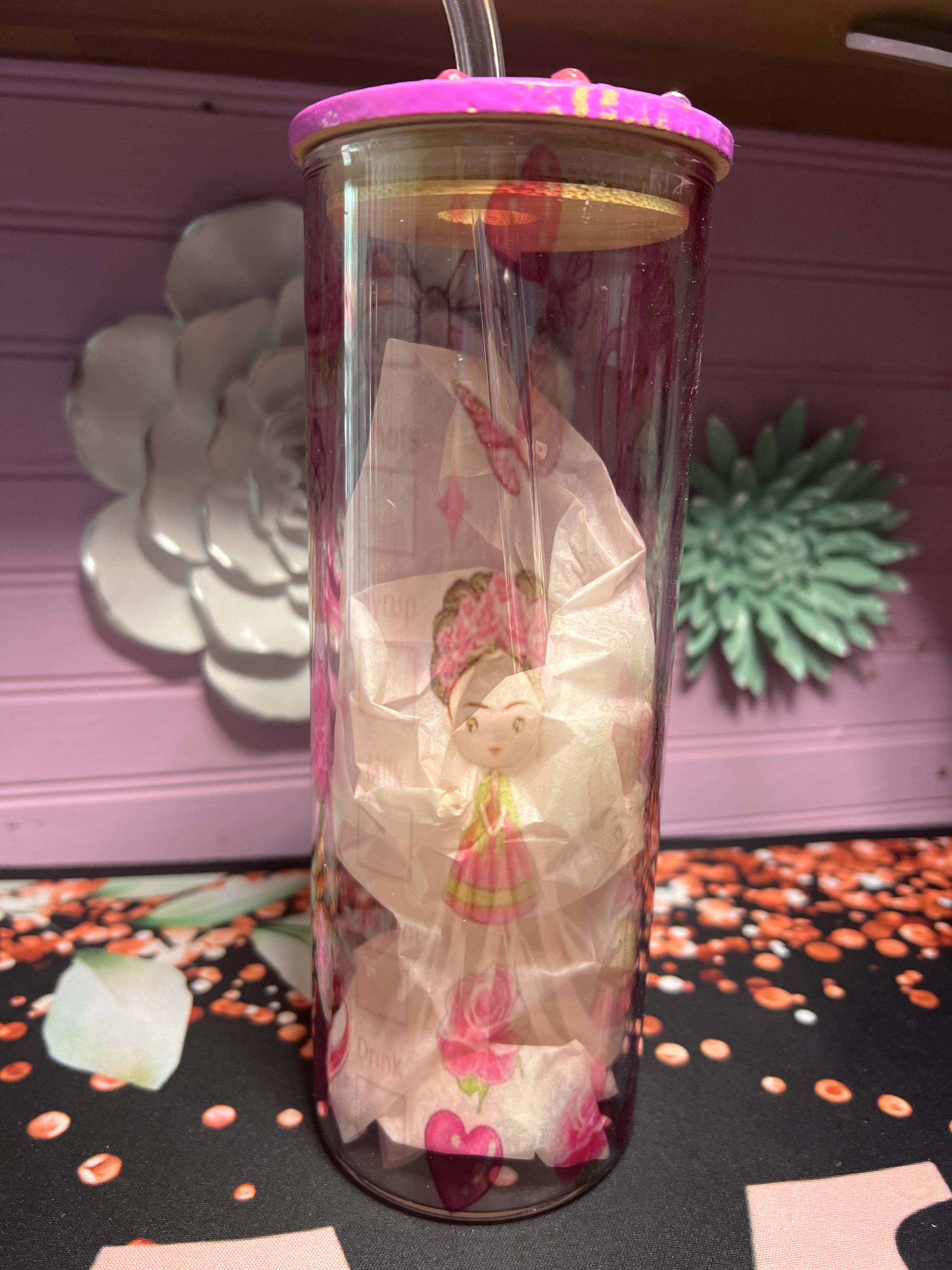 Frida Kahlo glass cup 20 oz