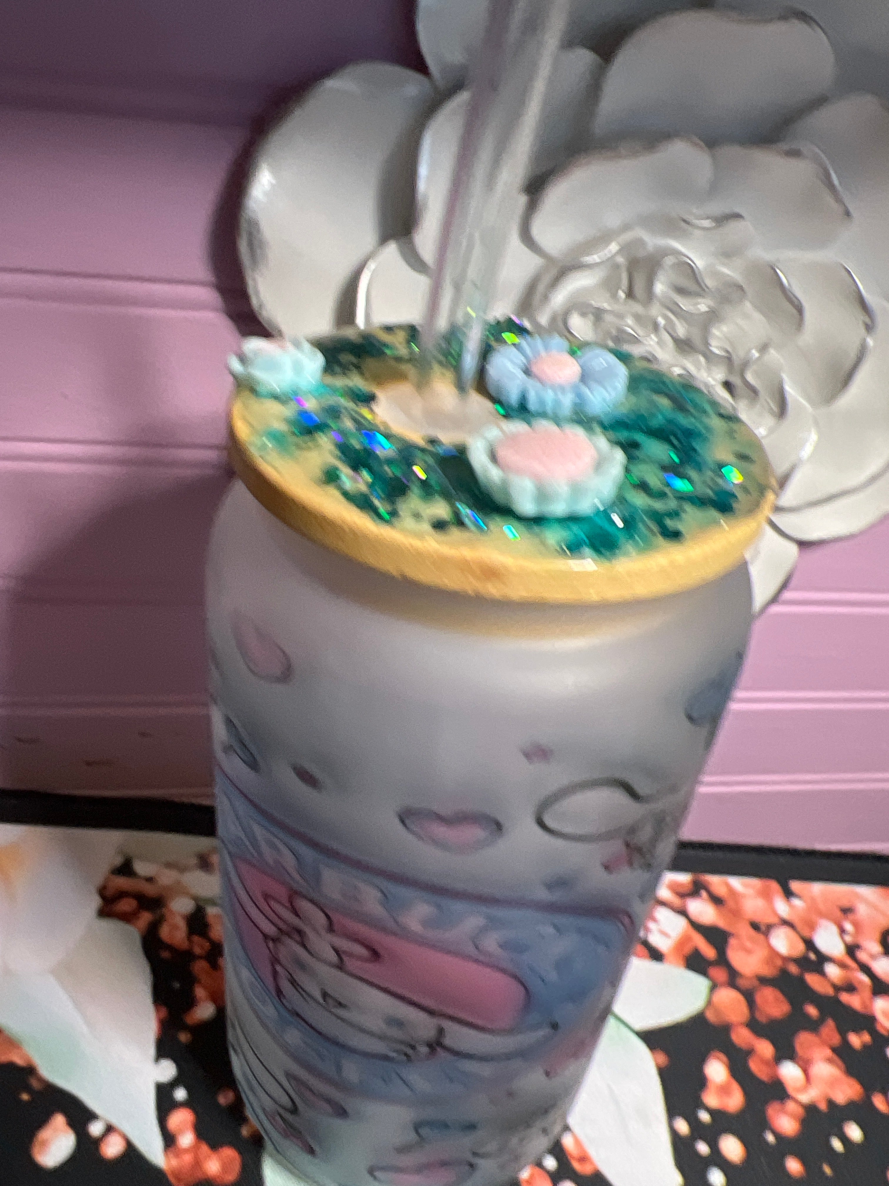 Frosted glass cup 16 oz