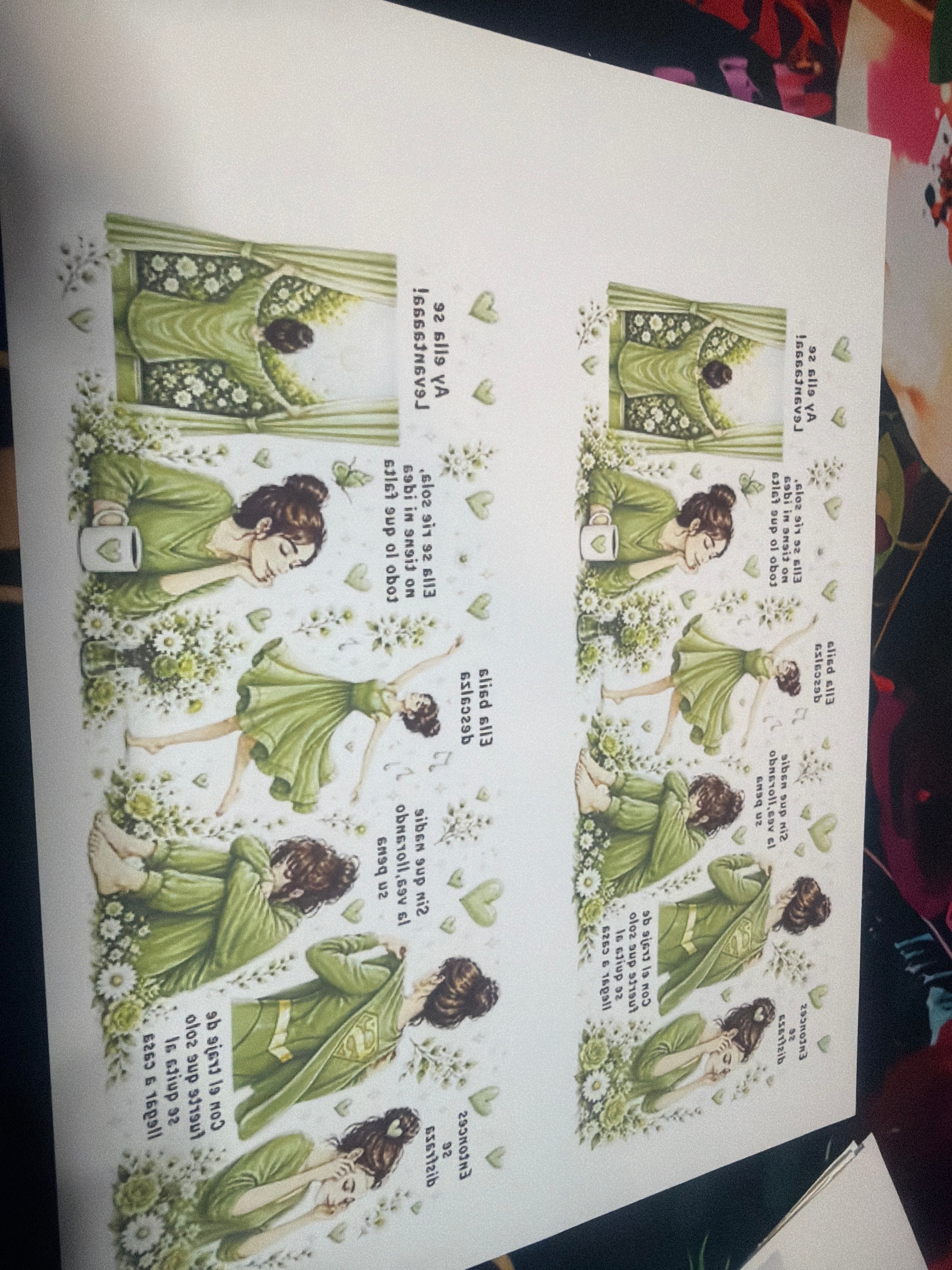 1-Hoja 2 planillas de sublimación para taza 11 oz À La Niña Que fui