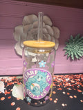 Bear glass cup 16 oz stickers UV-DTF