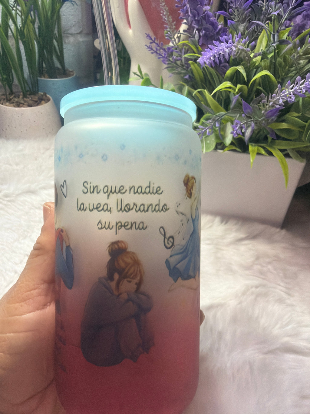 À la niña que fui frosted glass cup 16 oz