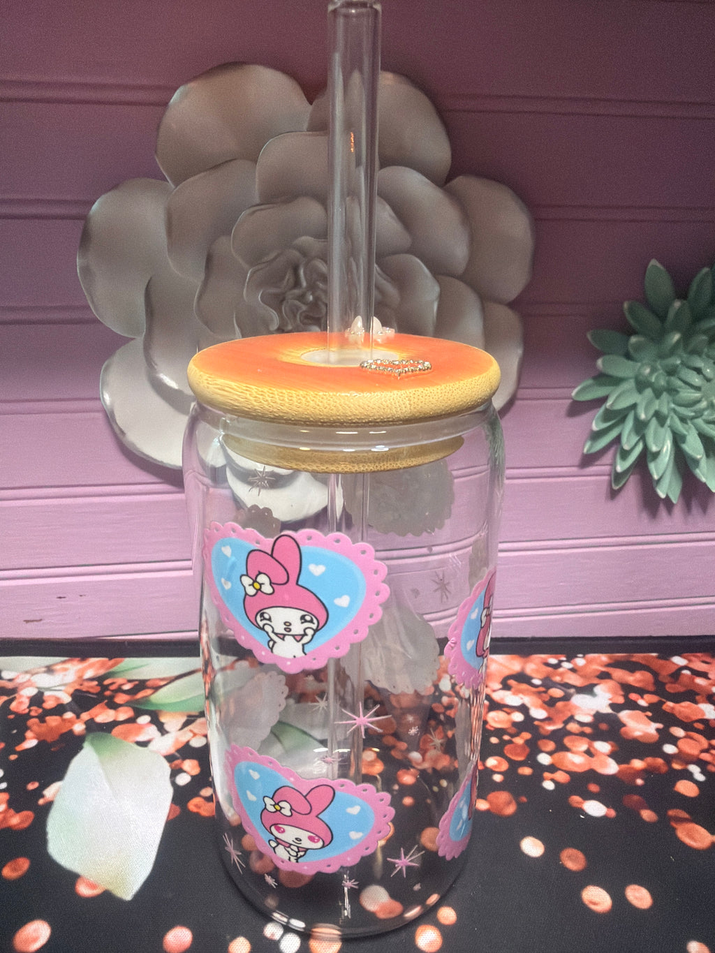 My Melody glass cup 16 oz stickers UV-DTF