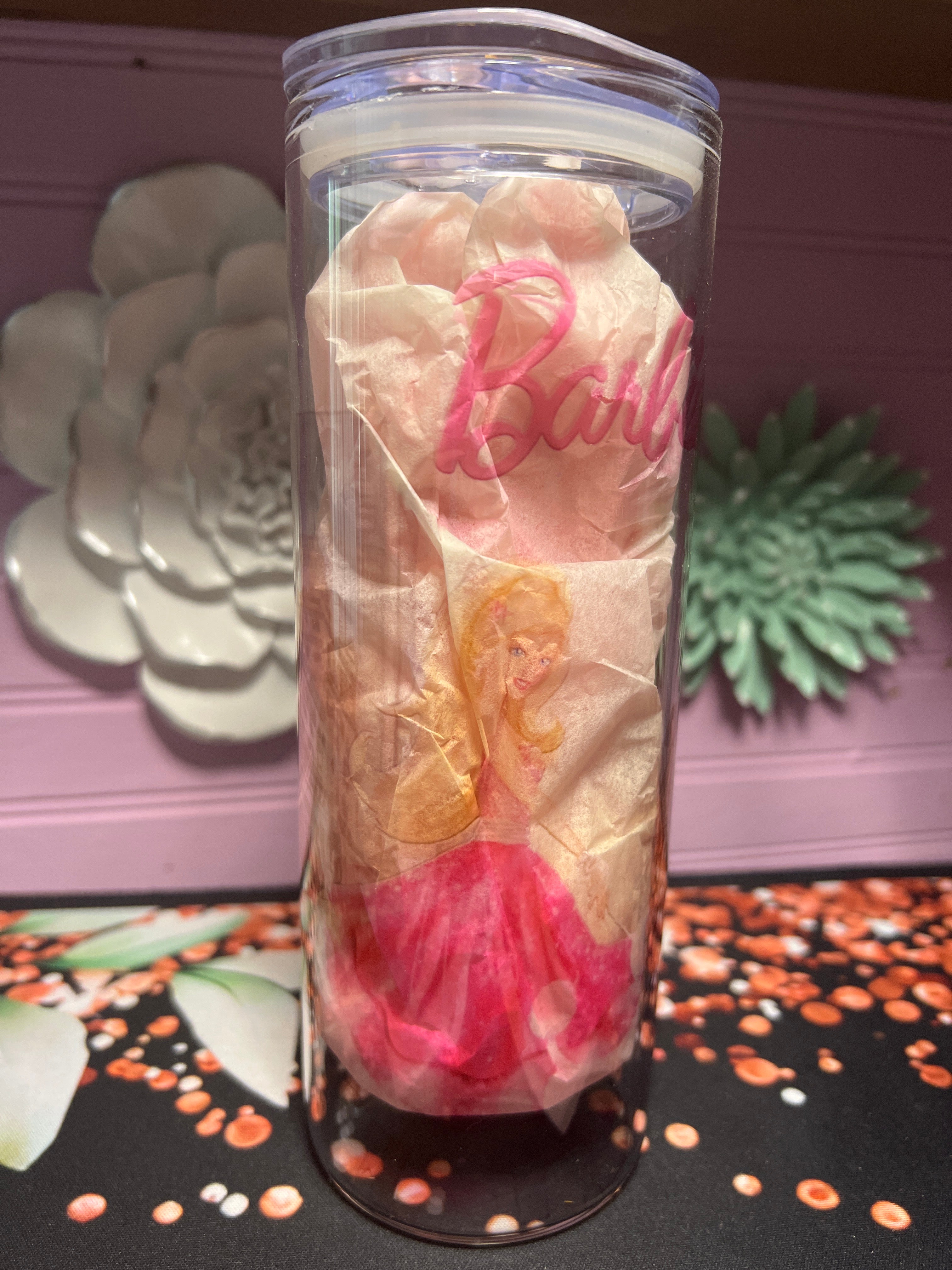 Barbie glass cup 20 oz