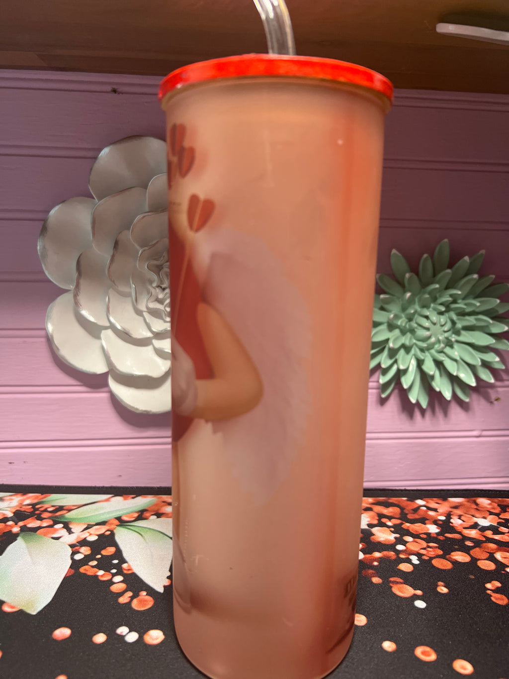 “m&m” Frosted glass cup 20 oz