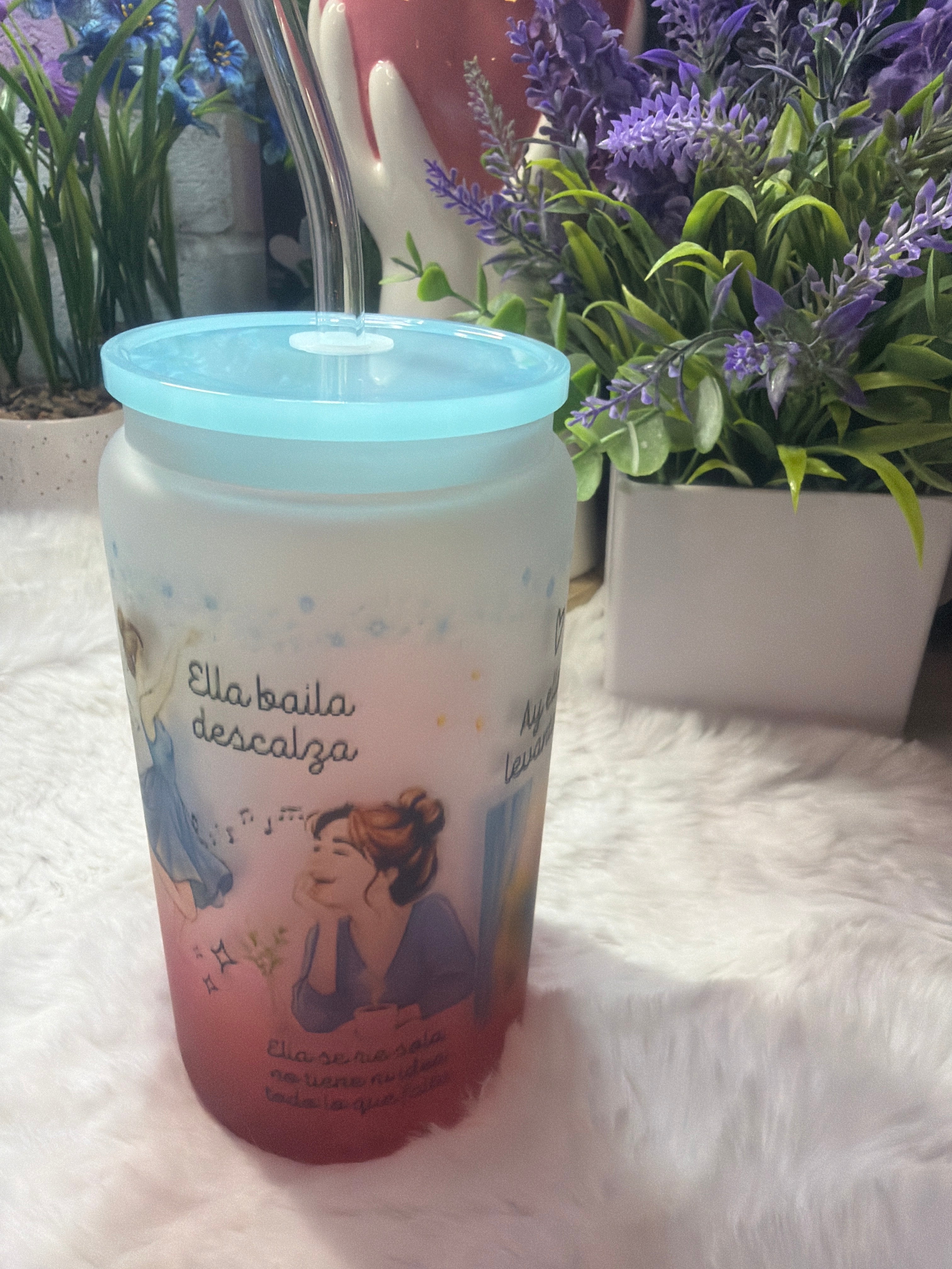 À la niña que fui frosted glass cup 16 oz