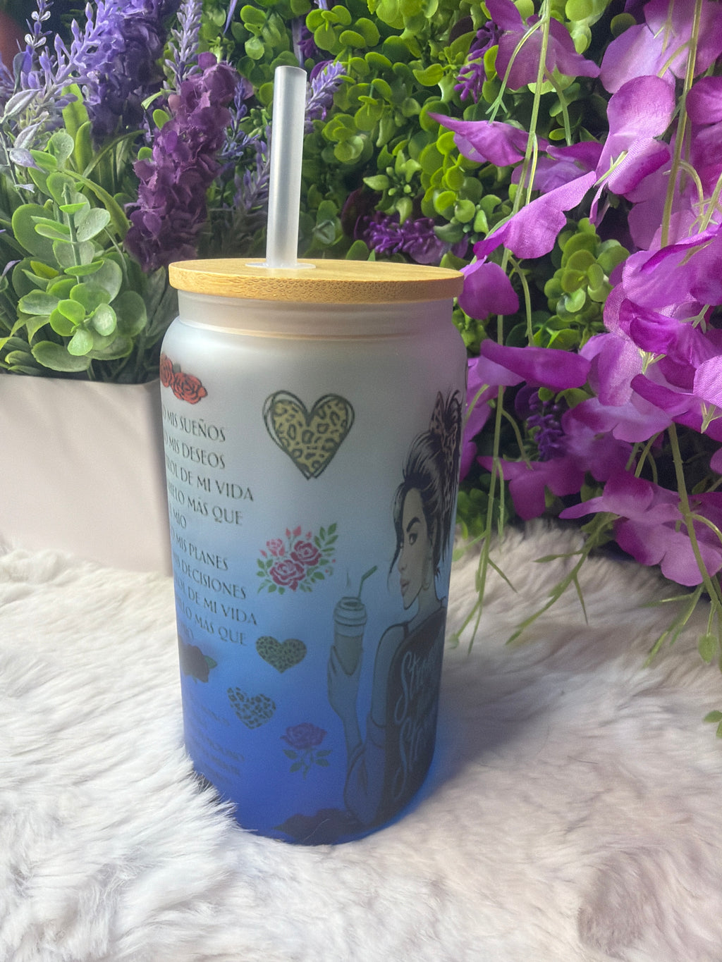 Te suelto frosted glass cup 16 oz