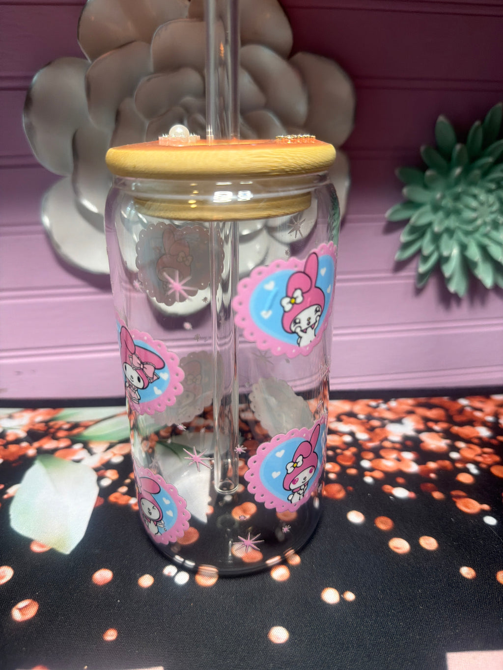 My Melody glass cup 16 oz stickers UV-DTF