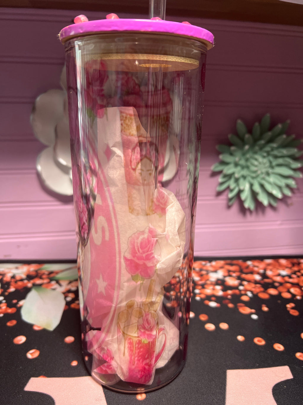 Frida Kahlo glass cup 20 oz