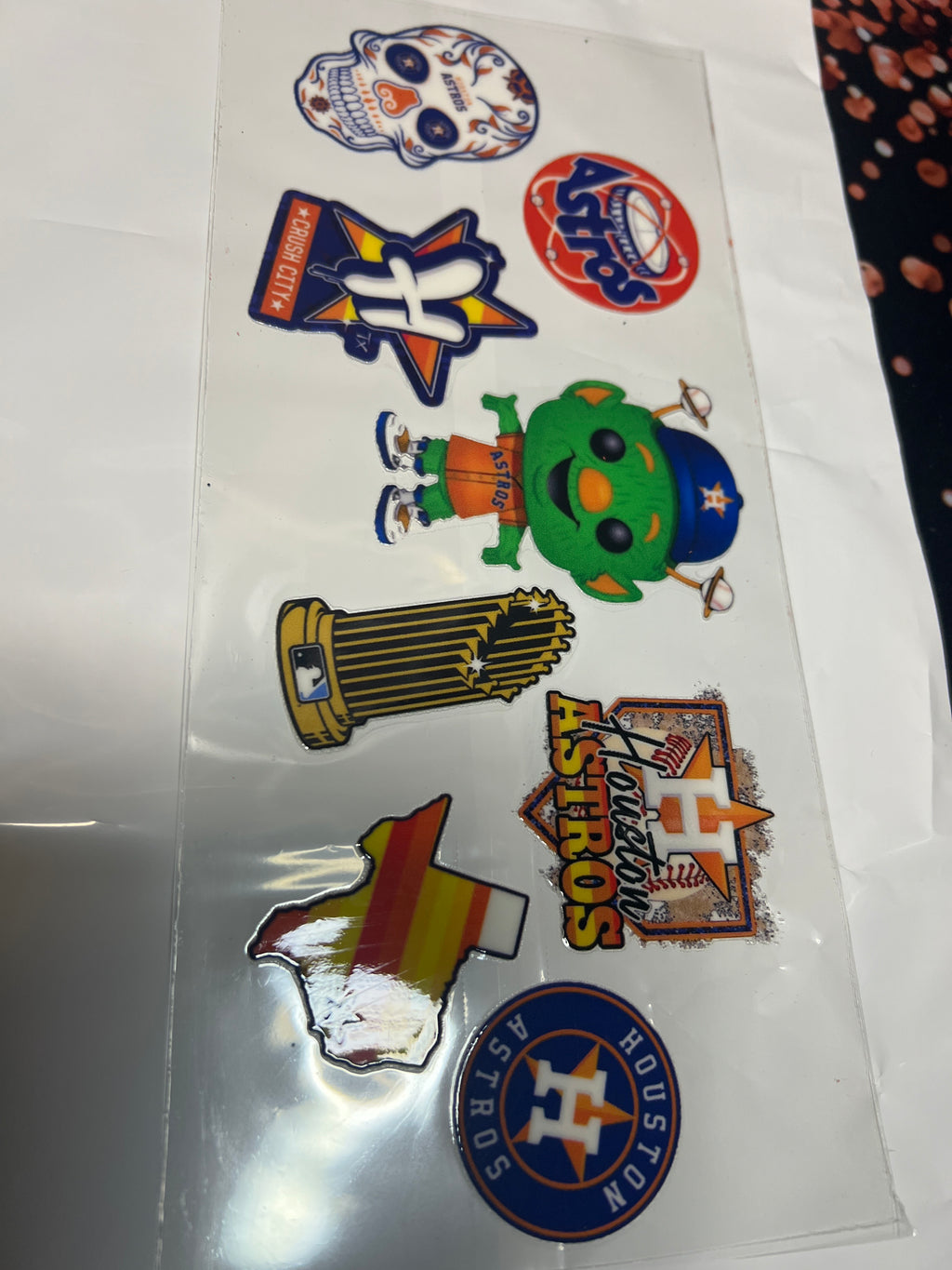Houston Astros sticker UV DTF