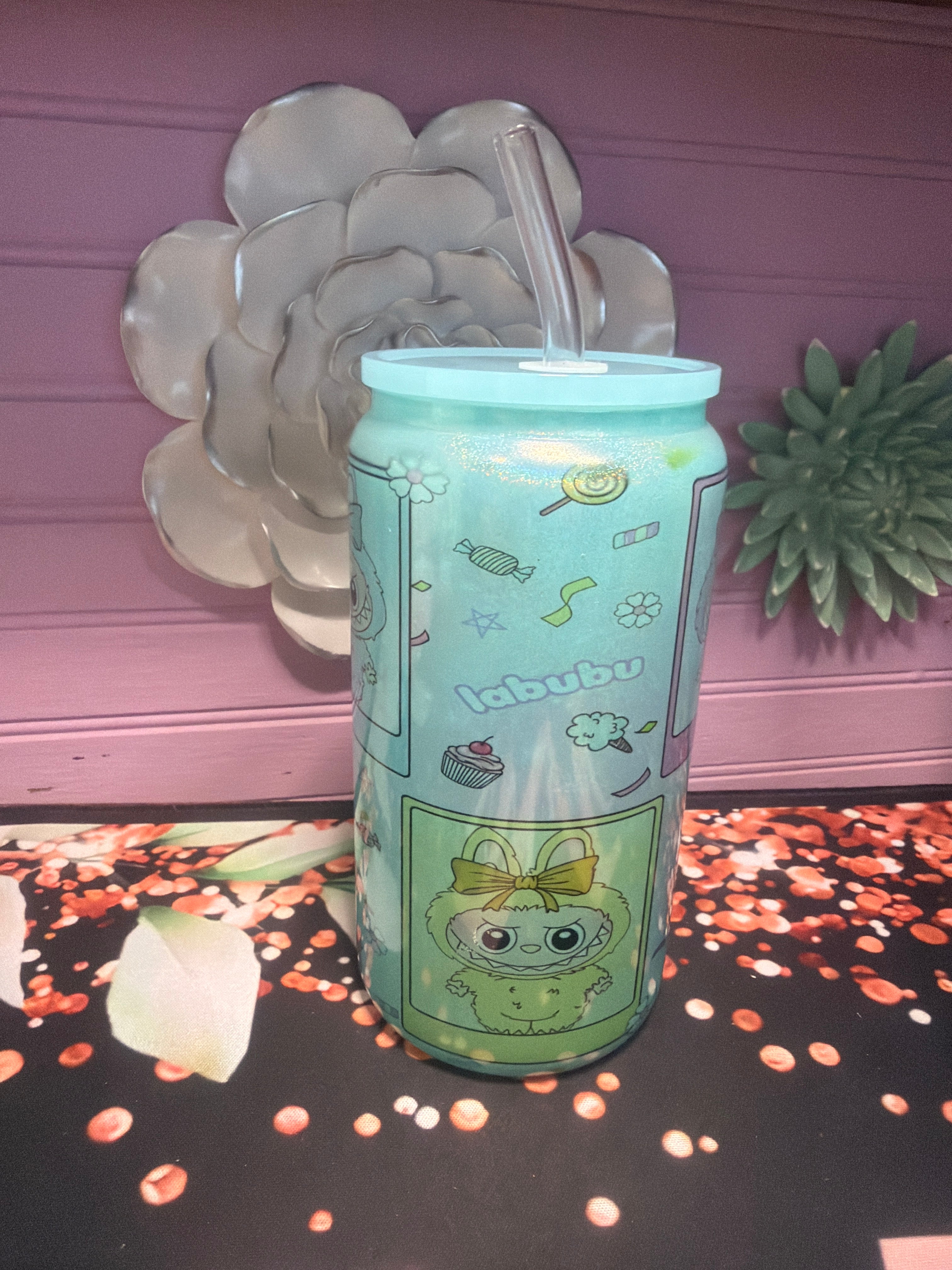 Labubu Glass cup 16 oz