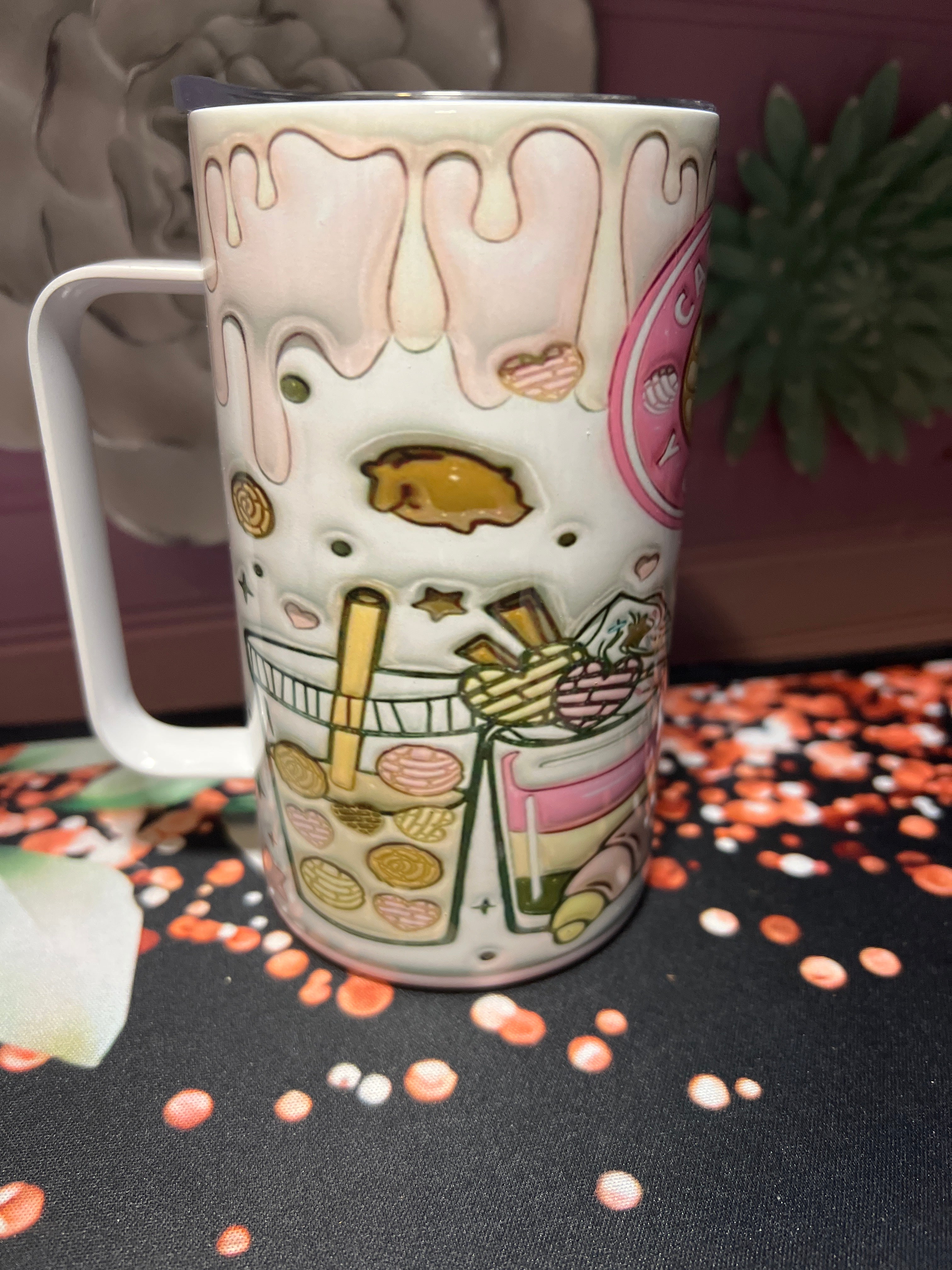 Cafecito y chisme taza 14 oz