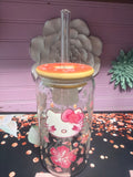 Hello Kitty sticker UV DTF glass cup 16 oz