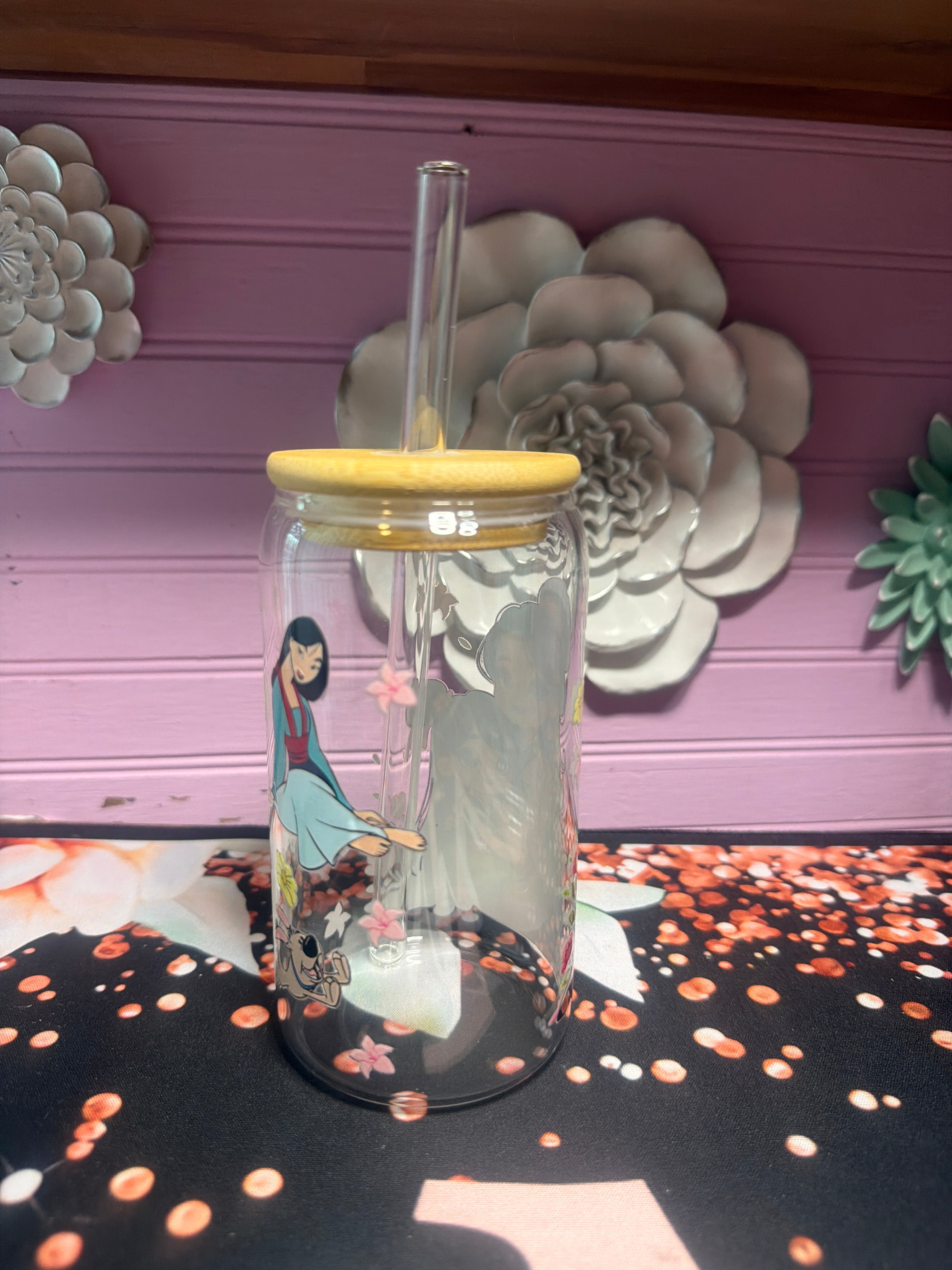 Mulan stickers UV-DTF glass cup 16 oz