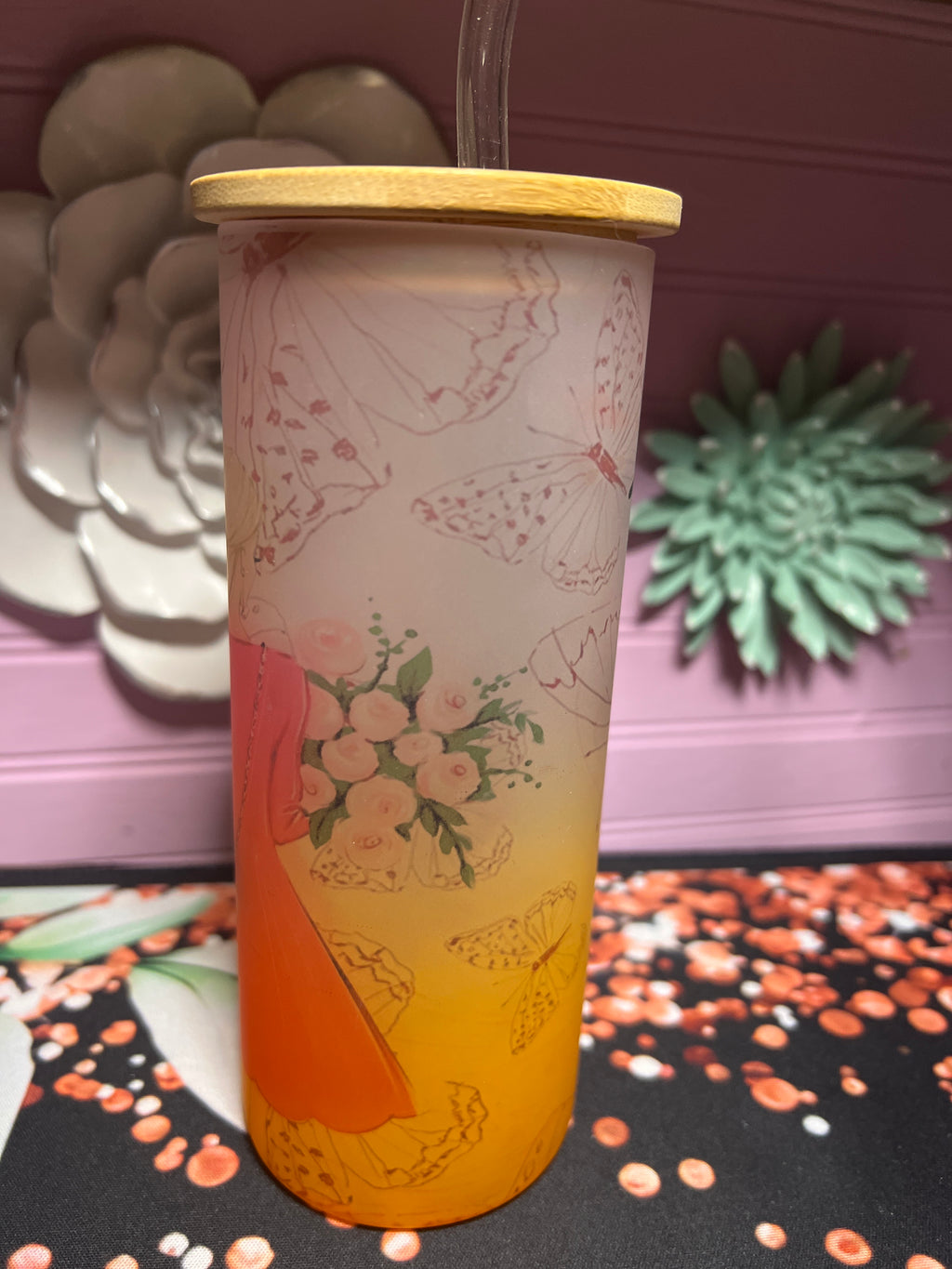 Tengo el poder de crear la vida que deseo frosted glass cup 18 oz