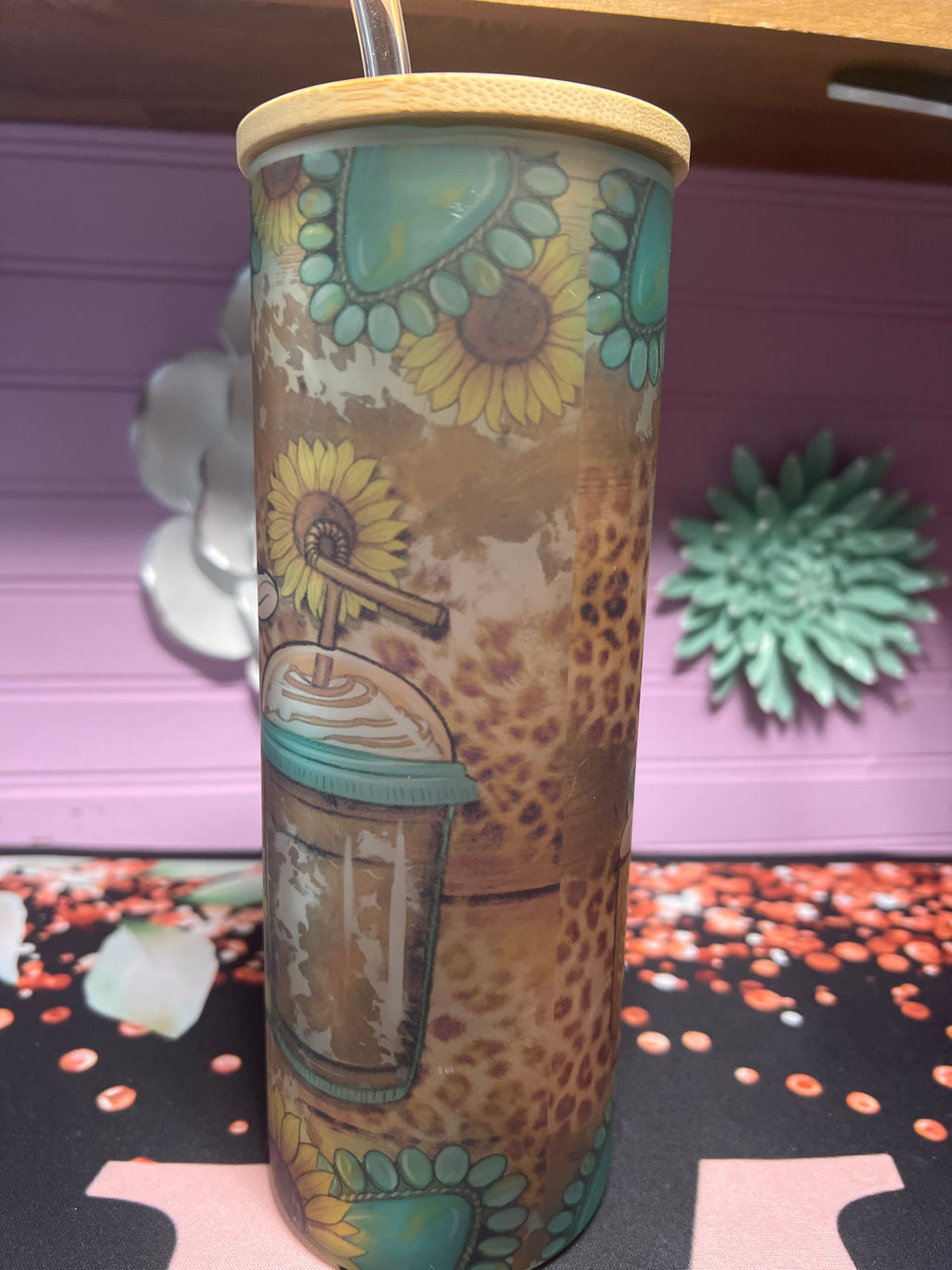 Vaquita coffe frosted glass cup 20 oz