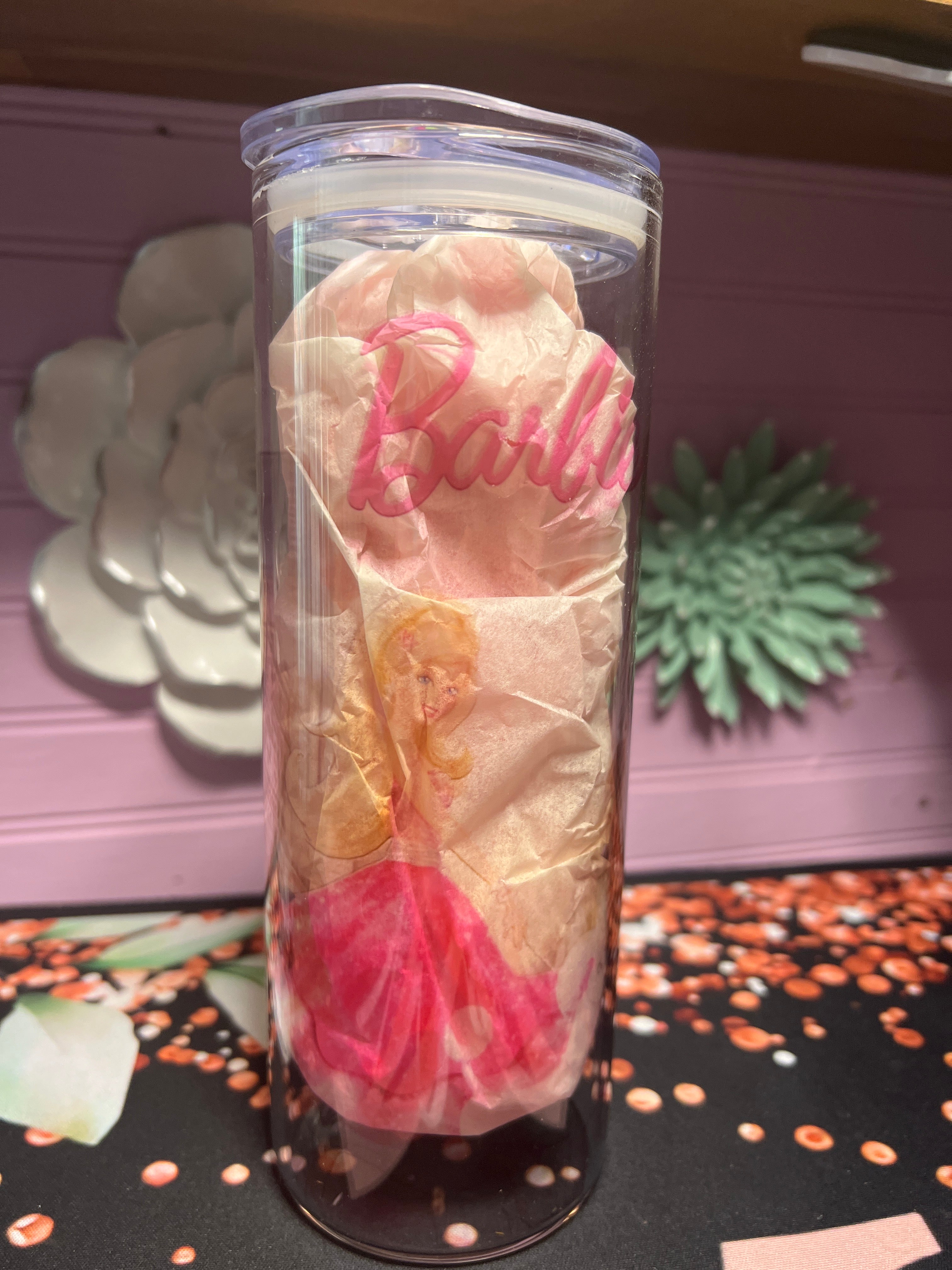 Barbie glass cup 20 oz